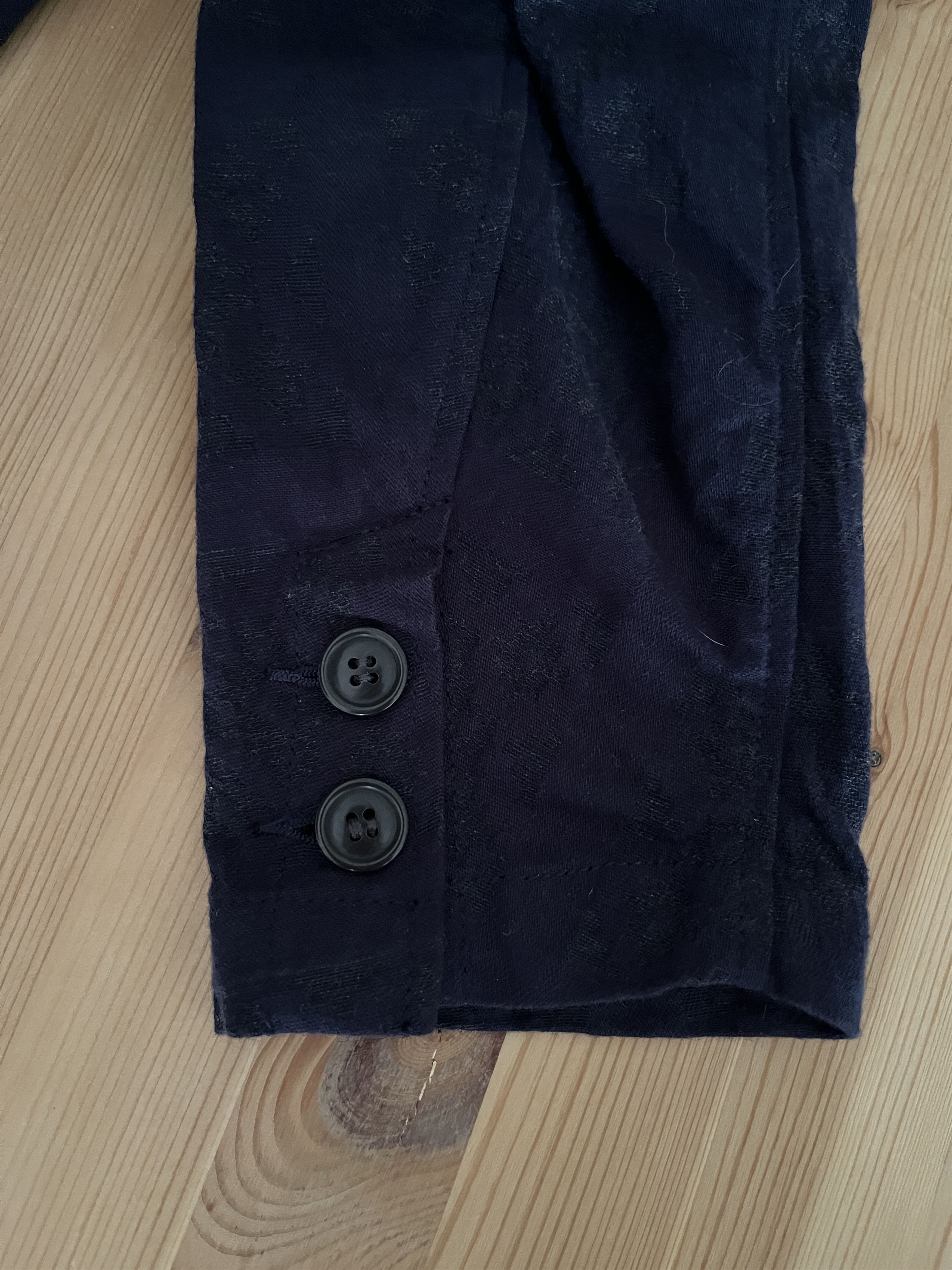 Sage De Cret Sage de Cret navy mandarin collar patterned jacket, S Size 36R - 6 Thumbnail
