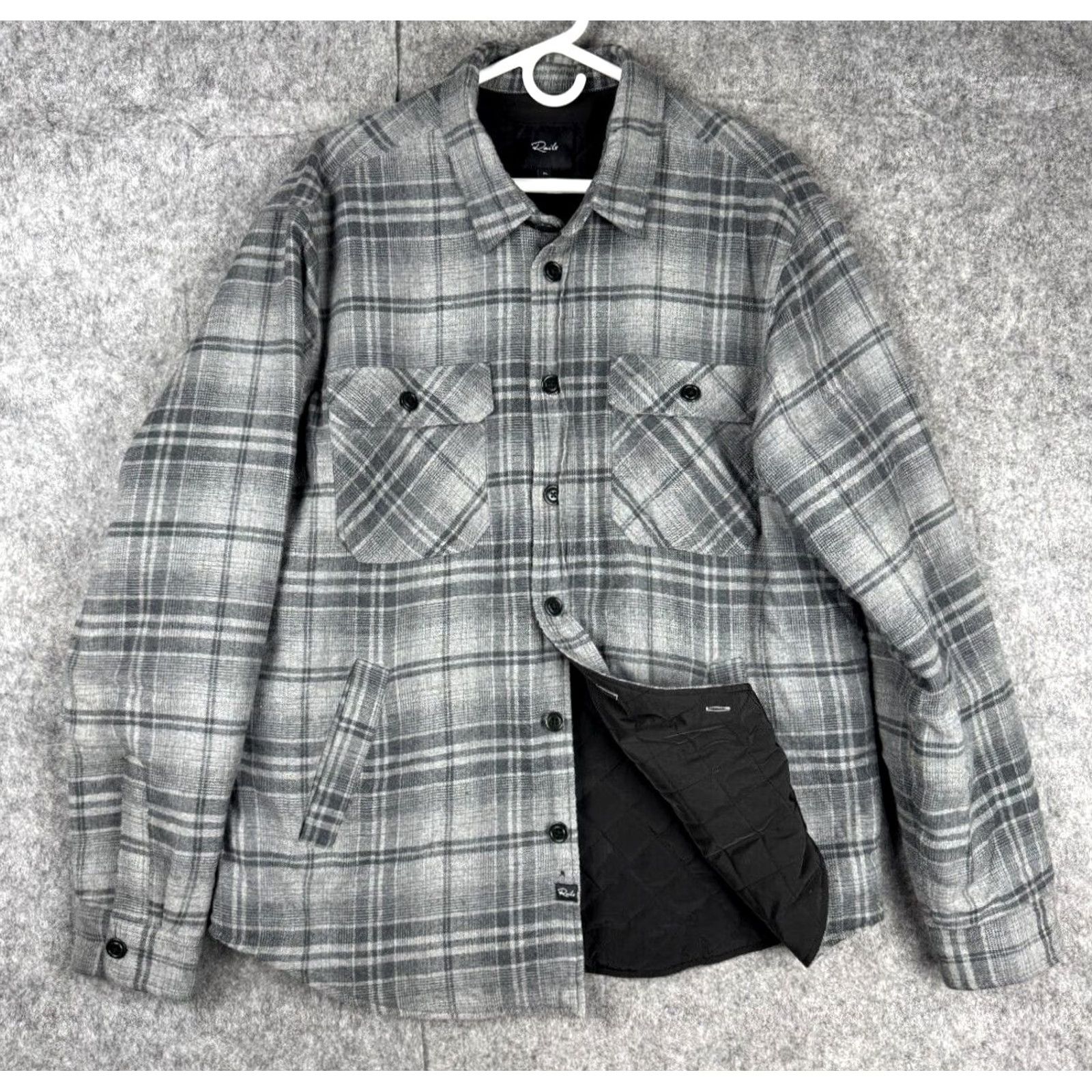 Rails Rails Jacket Shacket Men XL Plaid Flannel Button Lined Worthing Shadow Size US XL / EU 56 / 4 - 2 Thumbnail