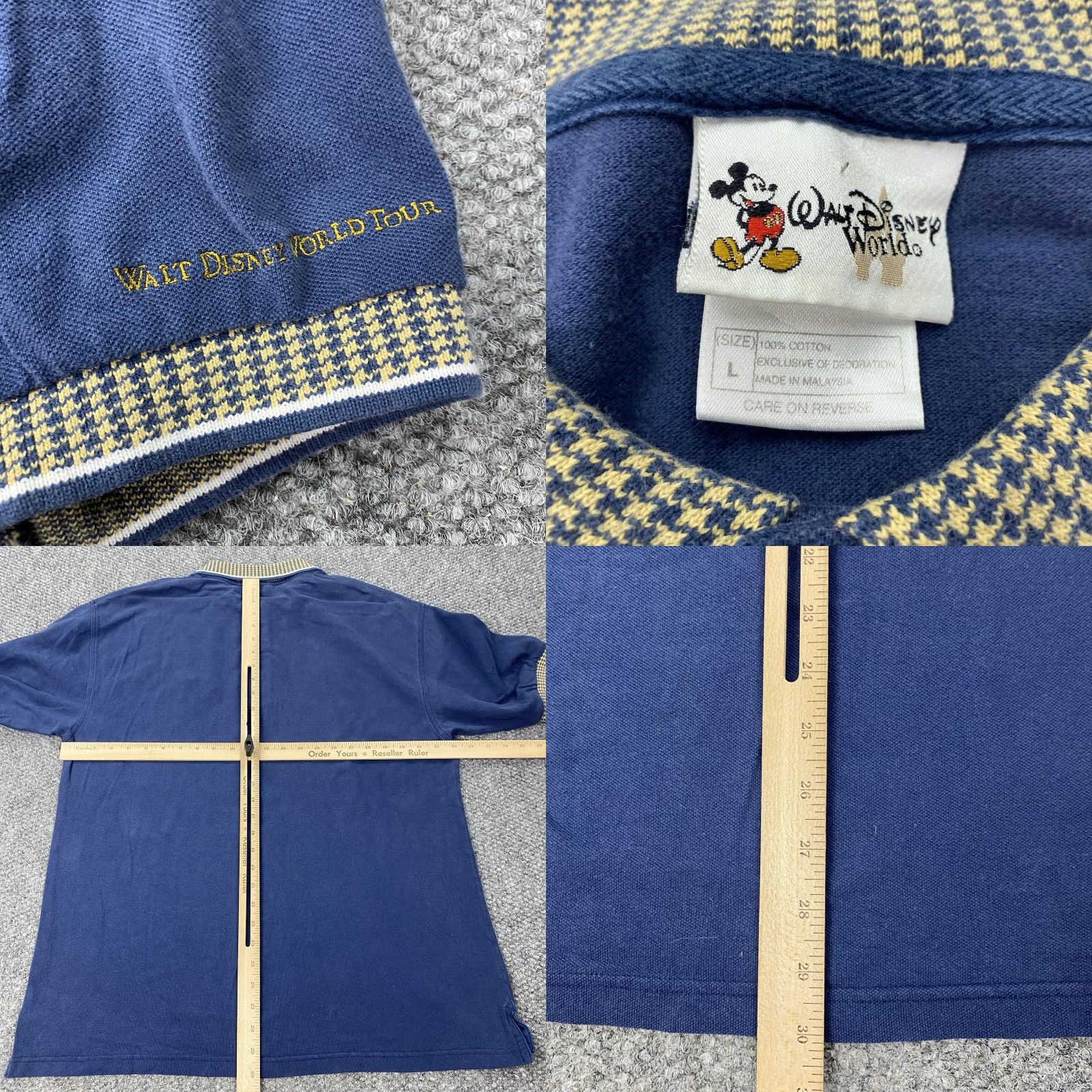 Disney VINTAGE Disney Walt Disney World Polo Shirt Mens Large Blue Mickey Compass Nautical Size US L / EU 52-54 / 3 - 8 Thumbnail