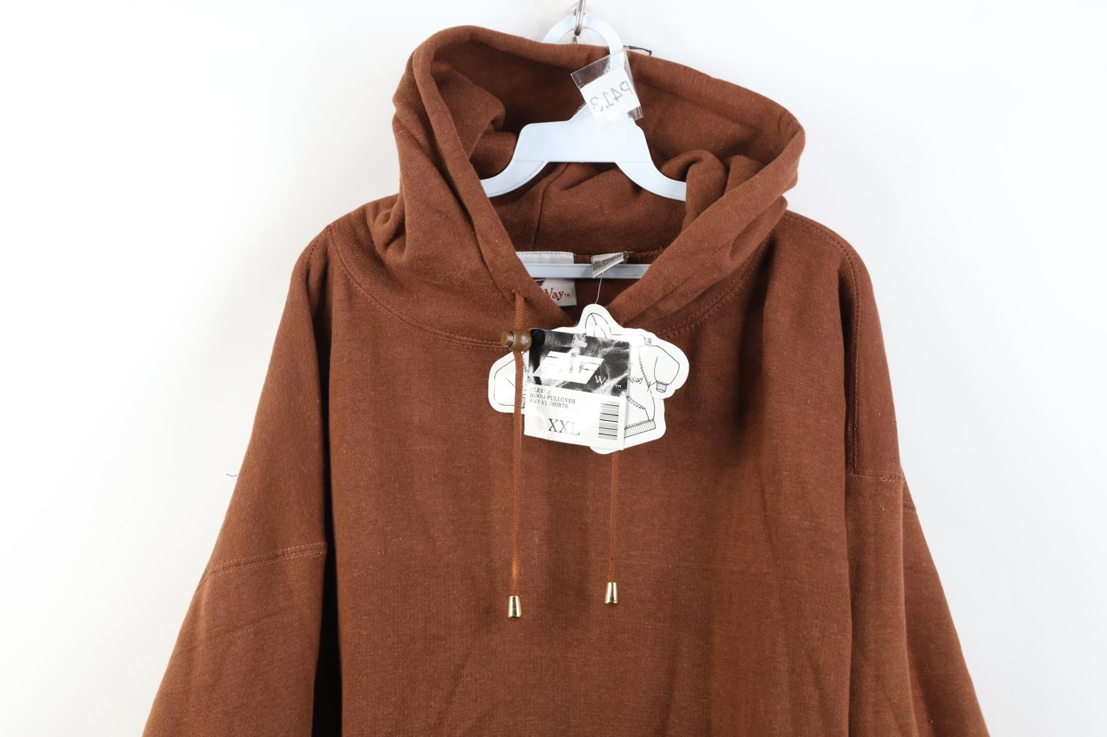 Vintage Deadstock Vintage 90s Streetwear Heavyweight Hoodie Brown Size US XXL / EU 58 / 5 - 2 Thumbnail