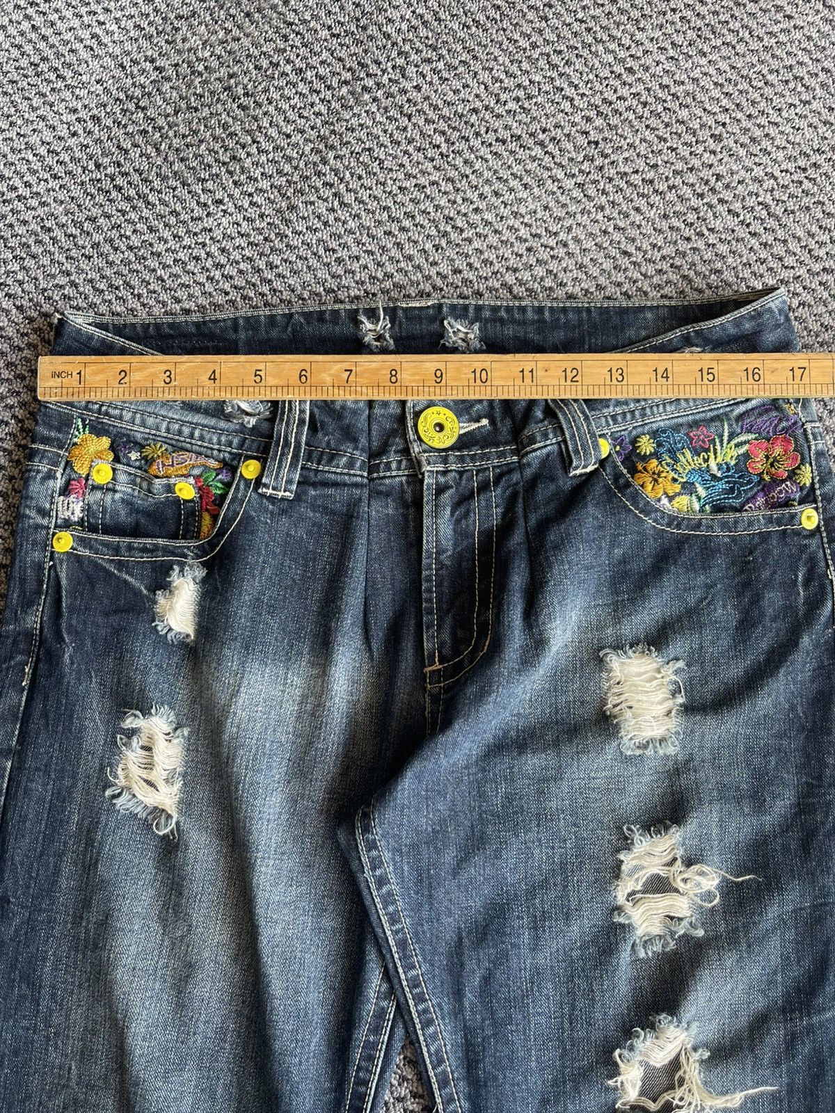 Designer × Japanese Brand Surf Hawaii Y2K Jeans Embroidery Floral Pocket Size US 34 / EU 50 - 17 Thumbnail