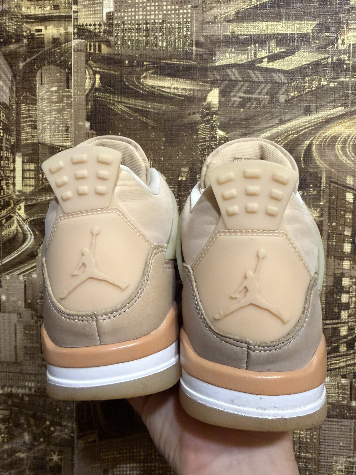 Jordan Brand Size 5.5 Women Nike Air Jordan 4 Retro Shimmer Beige Tan Size US 5.5 / IT 35.5 - 4 Thumbnail