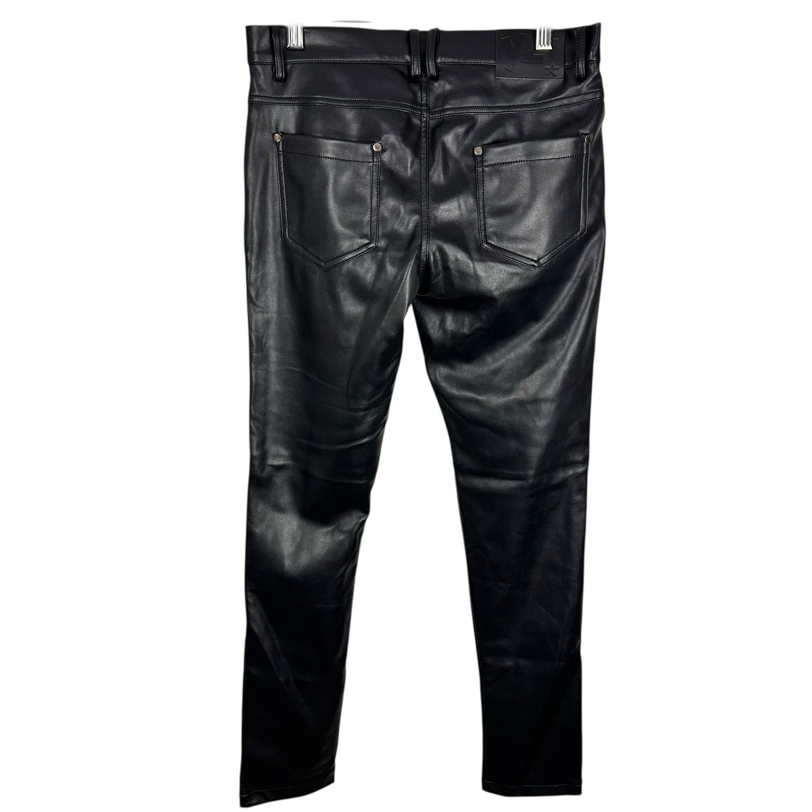 Other YLSK Mens Skinny Faux Leather Low Rise Pants Suede Lined 28 Size US 28 / EU 44 - 12 Thumbnail