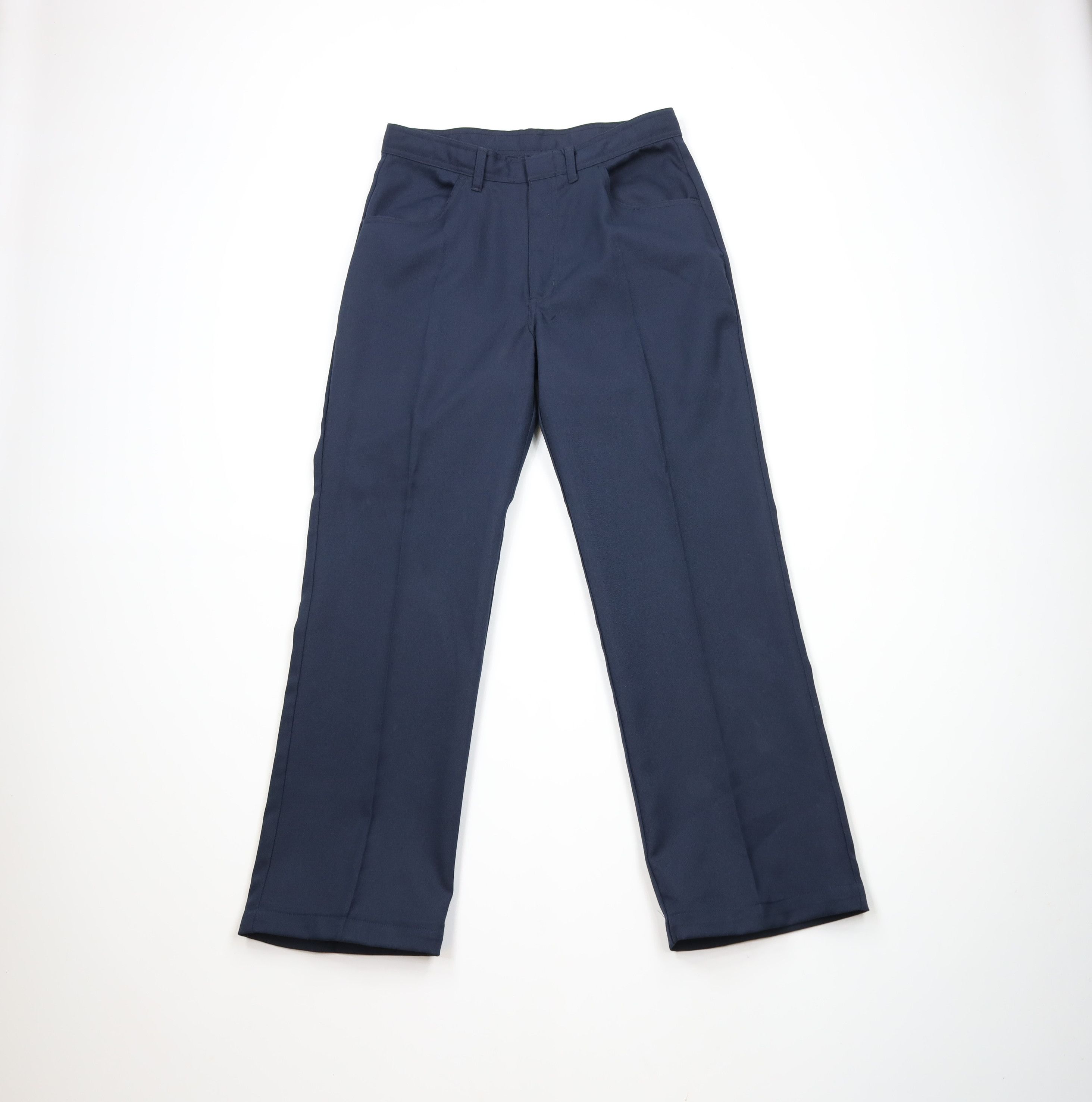 Vintage Vintage 90s Streetwear Flared Wide Leg Chino Pants Navy Blue Size US 30 / EU 46 - 1 Thumbnail