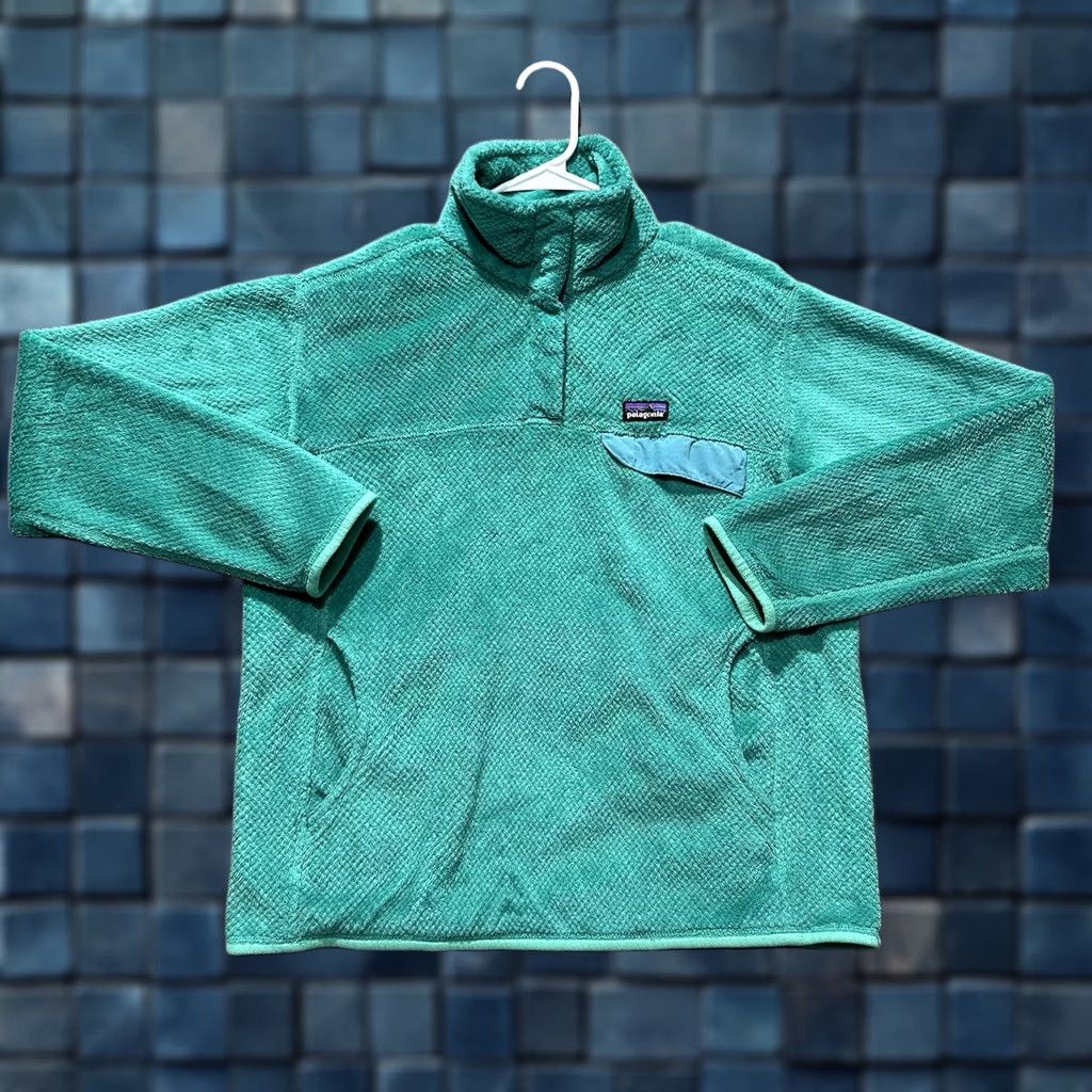 Patagonia Patagonia Jacket Womens Large Green Re-Tool Snap-T Pullover Fleece EUC Size L / US 10 / IT 46 - 1 Thumbnail