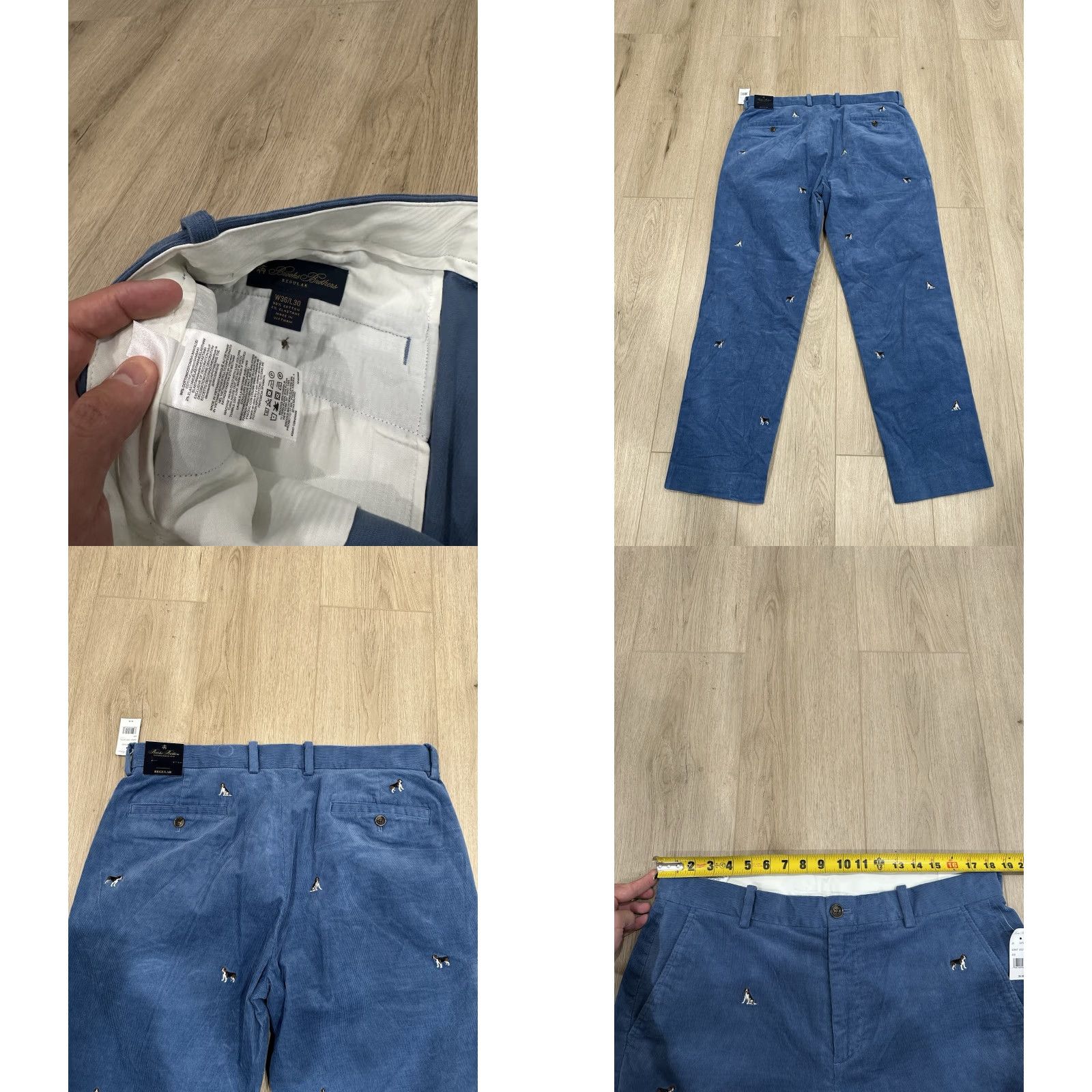 Brooks Brothers Brooks Brothers Pants Mens 36x30 Corduroy Blue Embroidered Dogs Size US 36 / EU 52 - 8 Thumbnail
