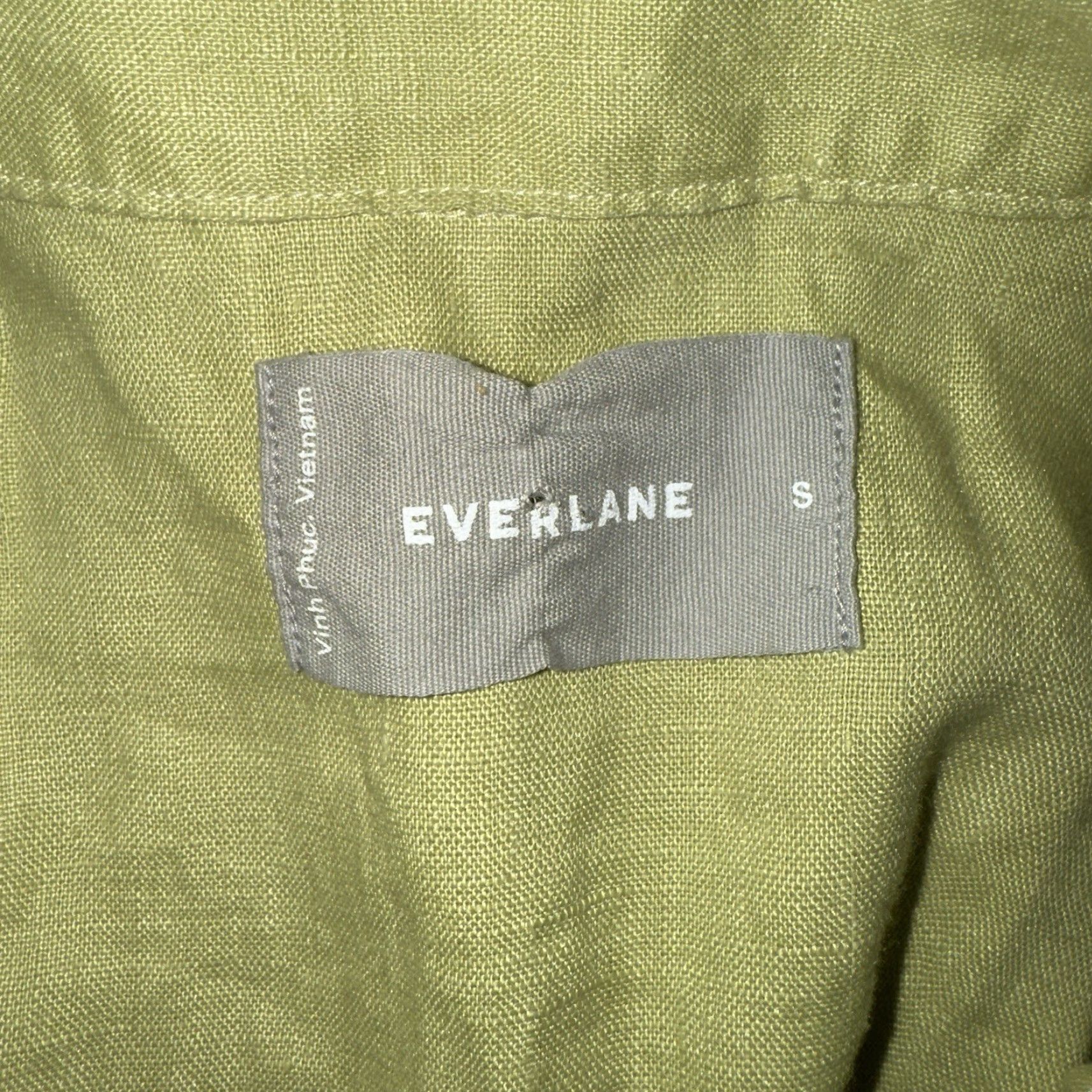 Everlane Everlane Green Linen Short Sleeve Button-Up Shirt Mens Size S Size US 29 - 4 Thumbnail