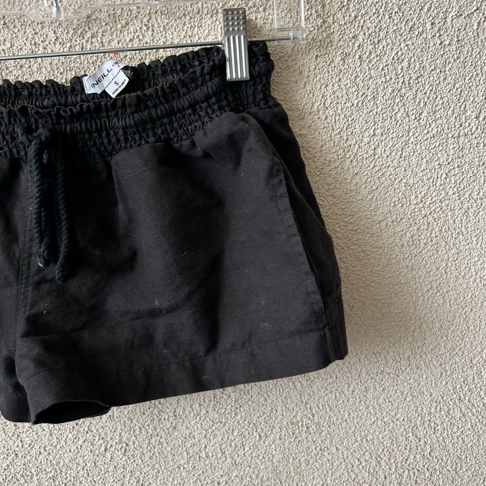 O'Neill O'NEILL Womens Black Solid Shorts Linen Blend Elastic Waist Size 26" / US 2 / IT 38 - 3 Thumbnail