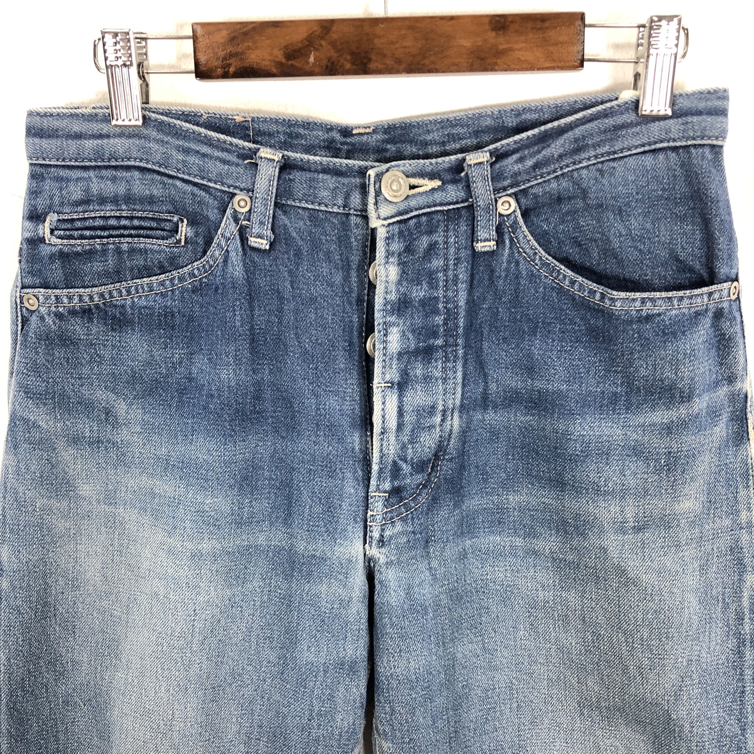 Designer × Vintage 29 x 26 Vintage Sally Scott Selvedge Jeans Fly Button L1395 Size US 29 - 2 Thumbnail