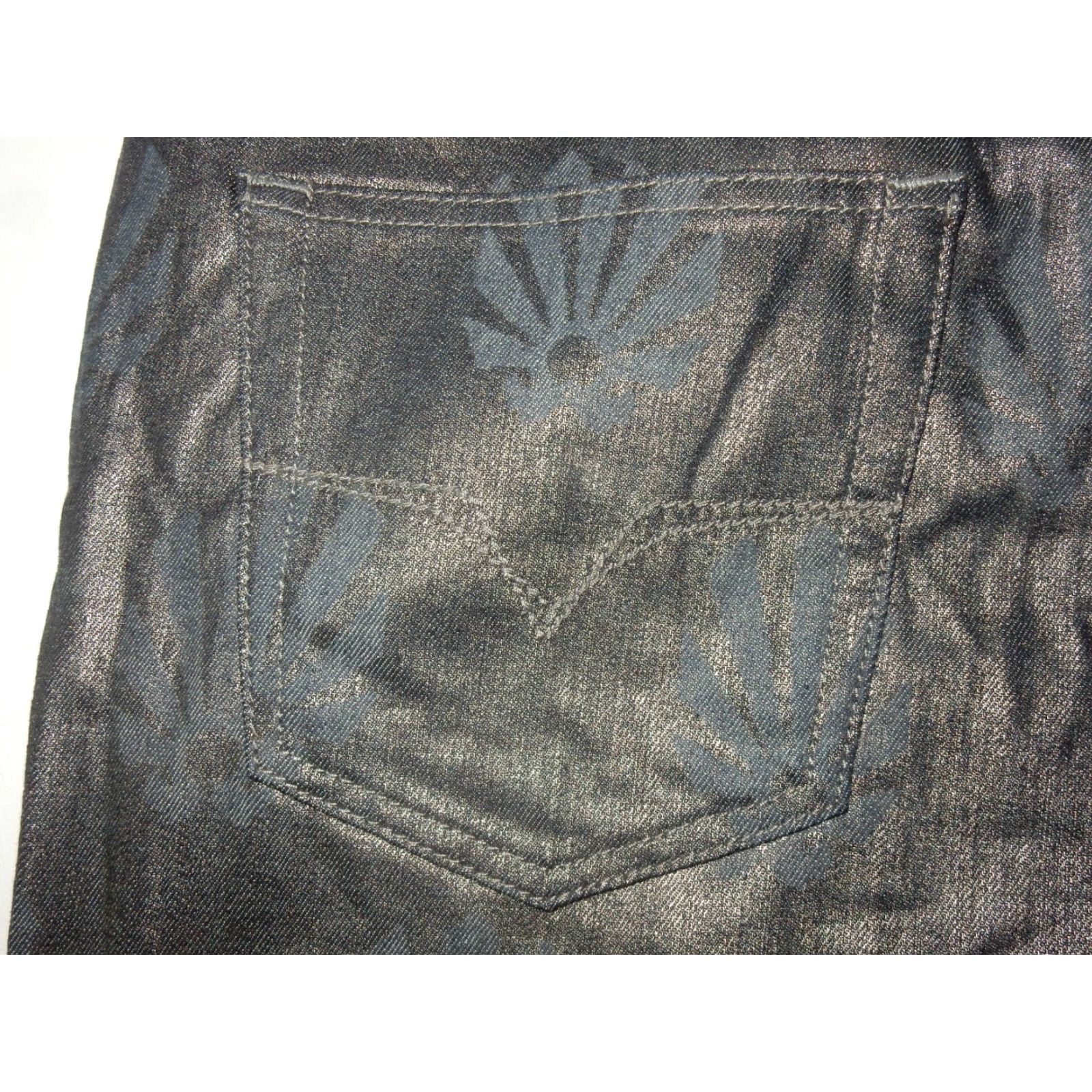 Versace VINTAGE Versace Jeans Men's Gray Denim Size 38x34 Straight Geometric NWT Size US 36 / EU 52 - 2 Thumbnail