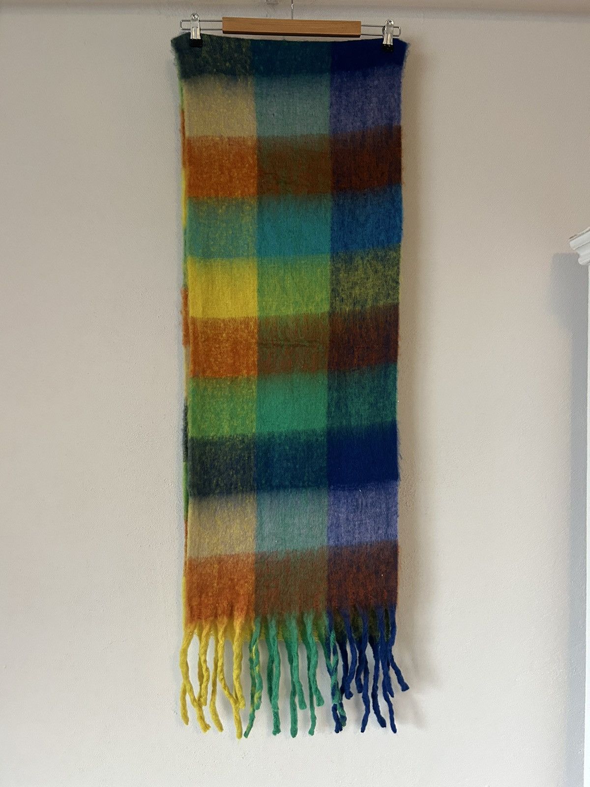 Acne Studios Acne Studios Multicolor Check Mohair-Blend Scarf Size ONE SIZE - 5 Thumbnail