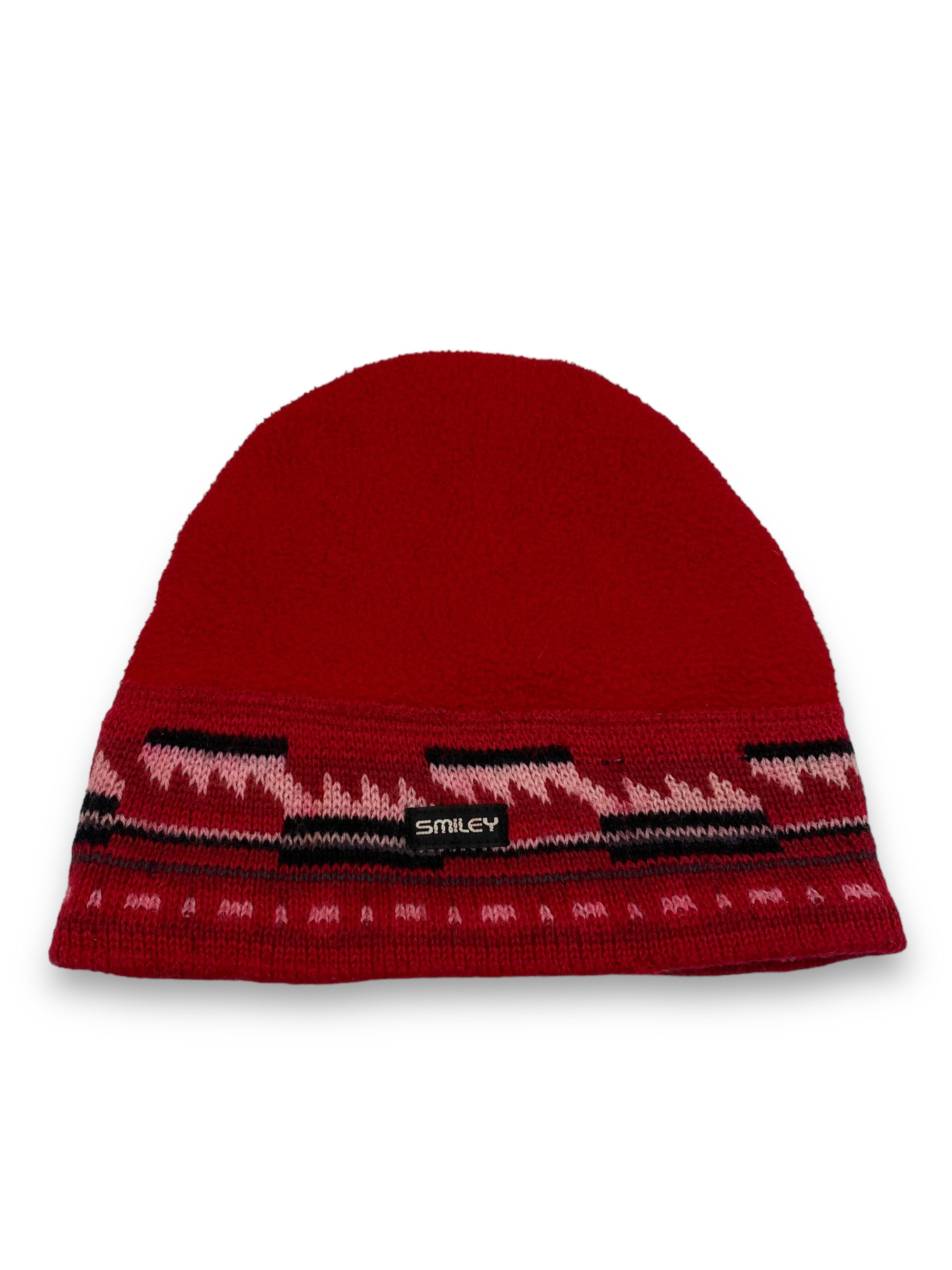 Other 90s Vintage SMILEY Made in USA Red Fleece Warm Beanie M600 Size ONE SIZE - 1 Thumbnail