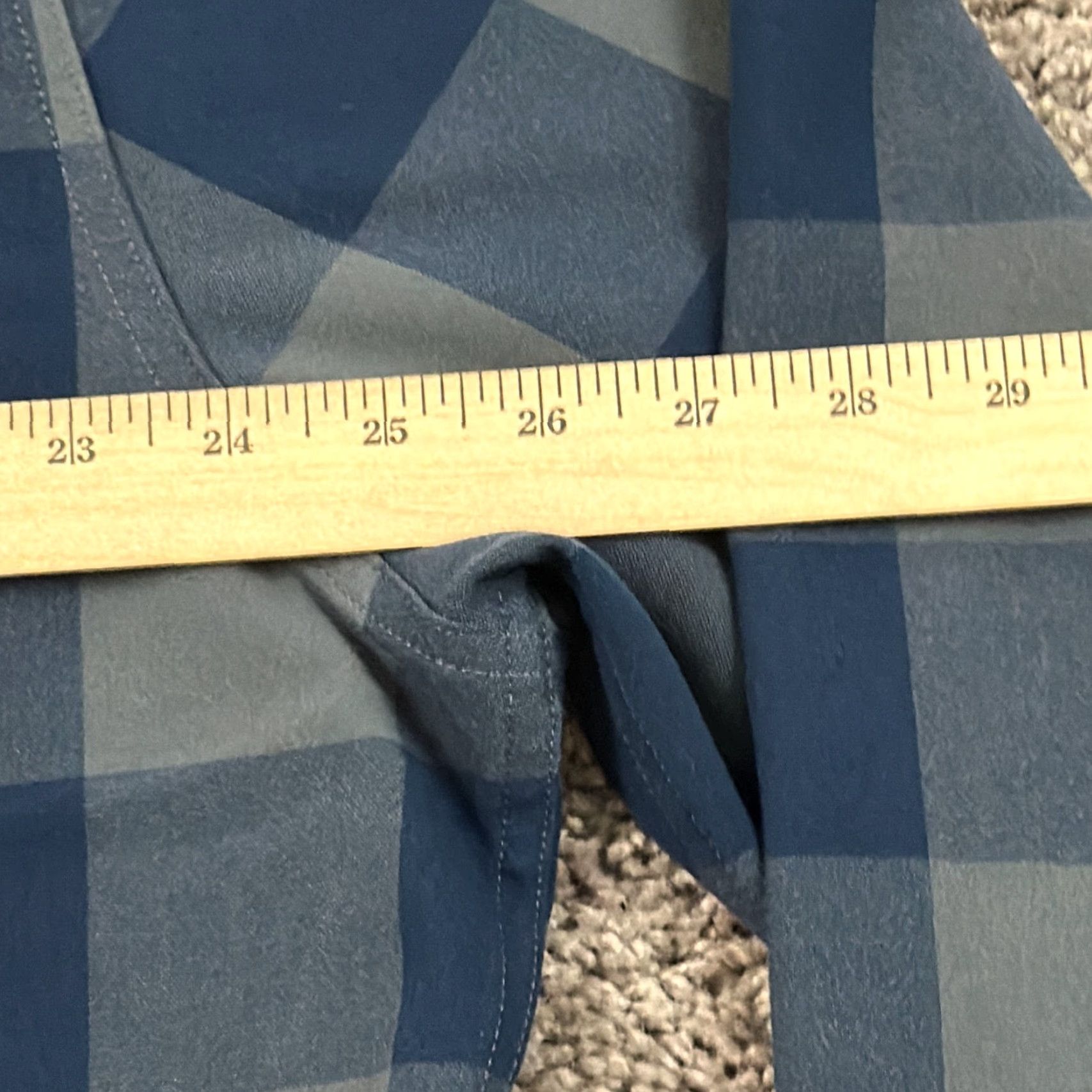 Mizzen+Main Mizzen+Main Shirt Mens M Blue Plaid Long Sleeve Casual Pockets Stretch Button-Up Size US M / EU 48-50 / 2 - 6 Thumbnail