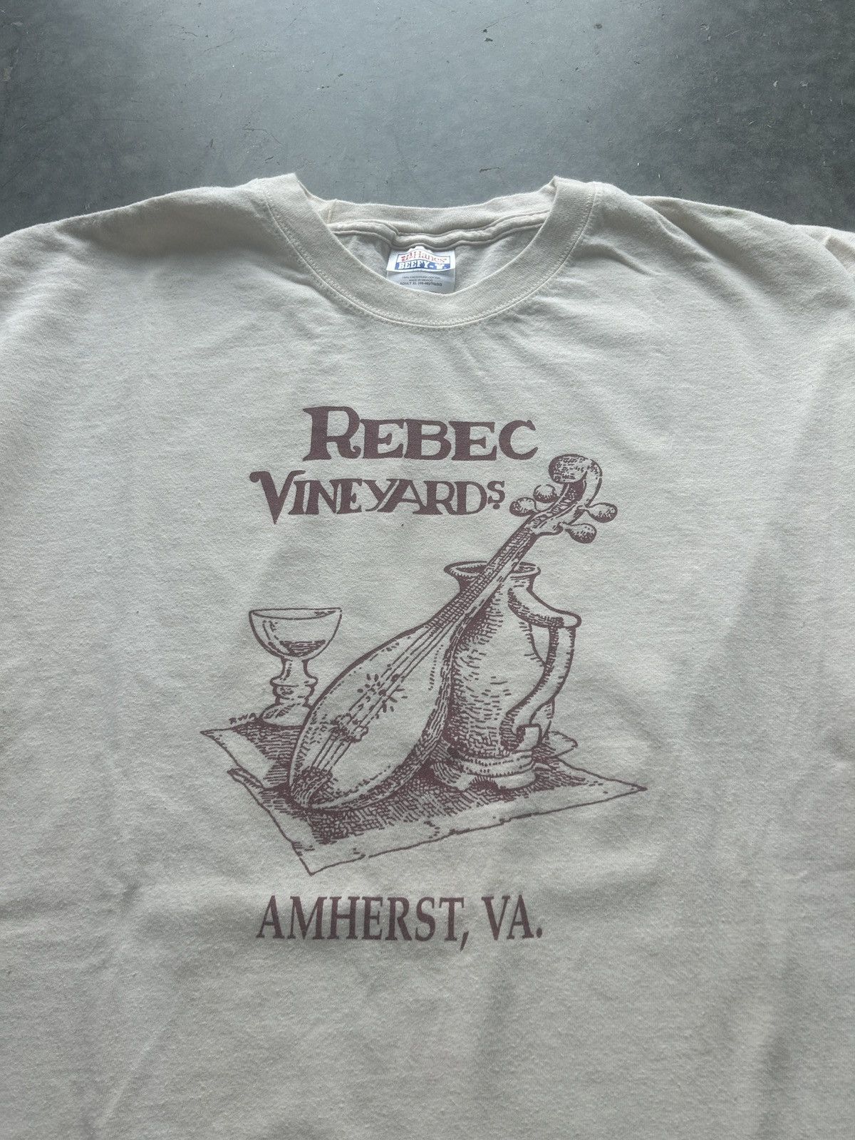 Hanes × Vintage Vintage 90s Rebec Vineyards Wine Quote Graphic Tee Size US XL / EU 56 / 4 - 3 Thumbnail