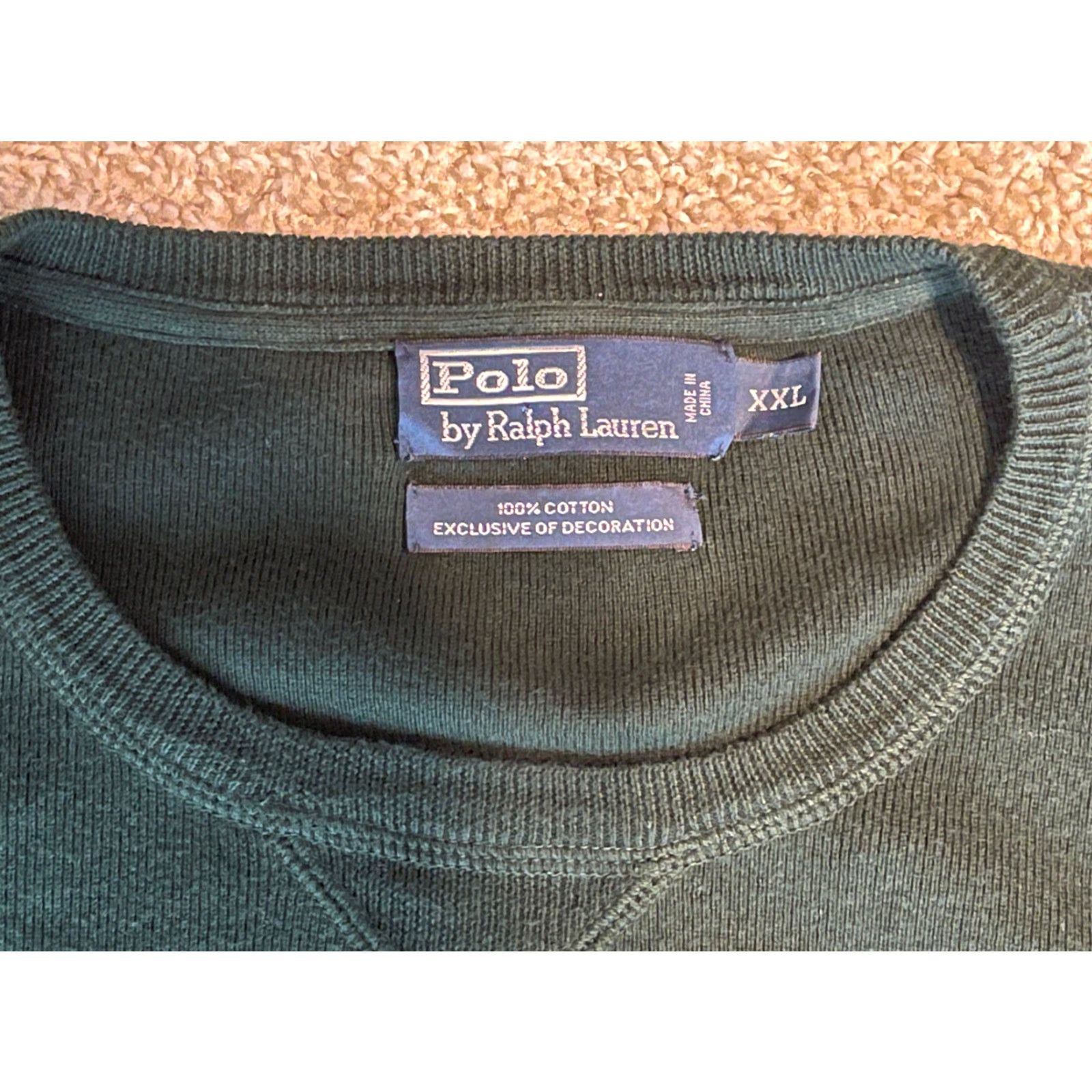 Polo Ralph Lauren Polo Ralph Lauren Sweater Shirt Men XXL Green Long Sleeve Crew Neck 100% Cotton Embroidered Logo Knit Pullover Size US XXL / EU 58 / 5 - 3 Thumbnail
