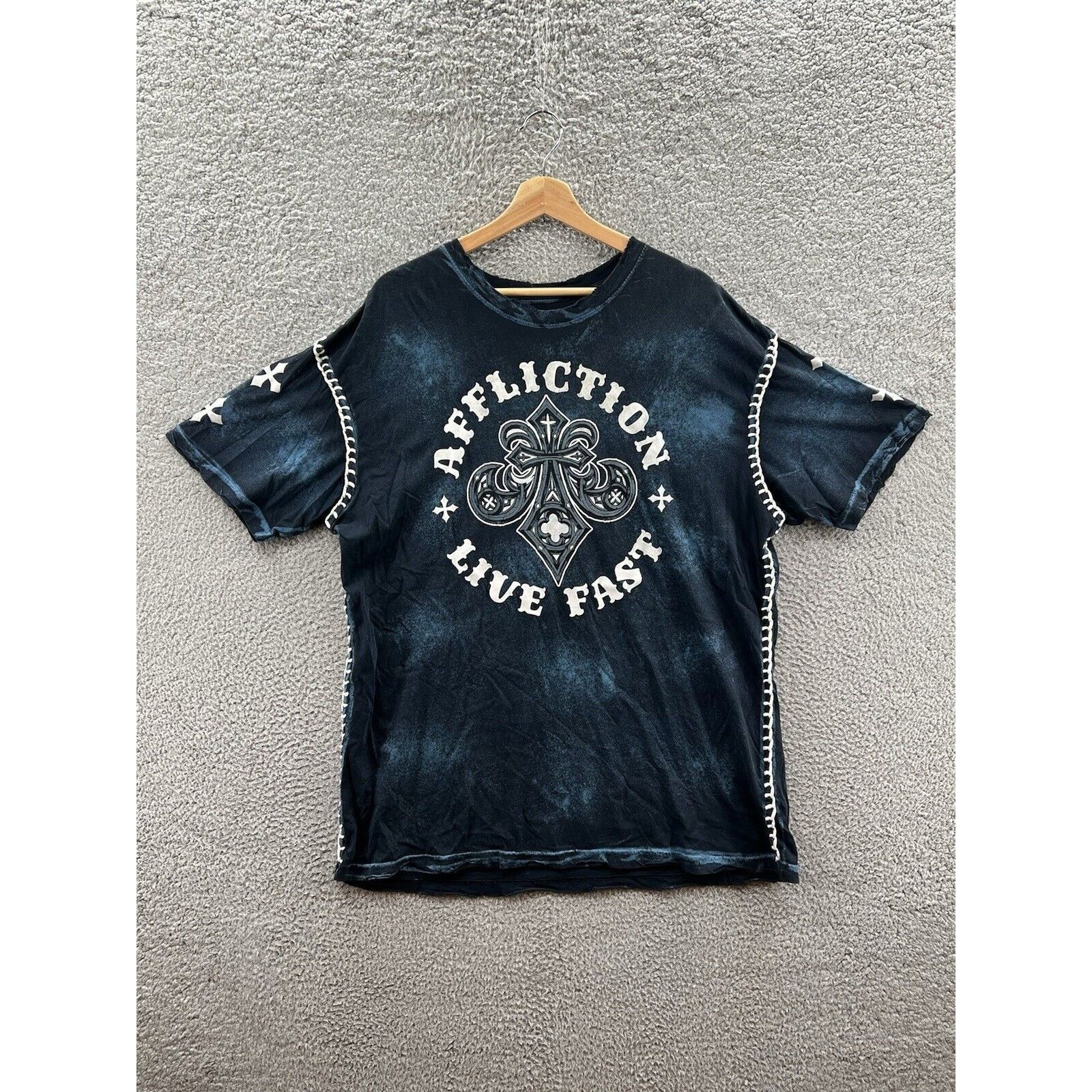 Affliction Affliction Live Fast Thick Contrast Stitch Wings T-Shirt XXL Size US XXL / EU 58 / 5 - 1 Thumbnail