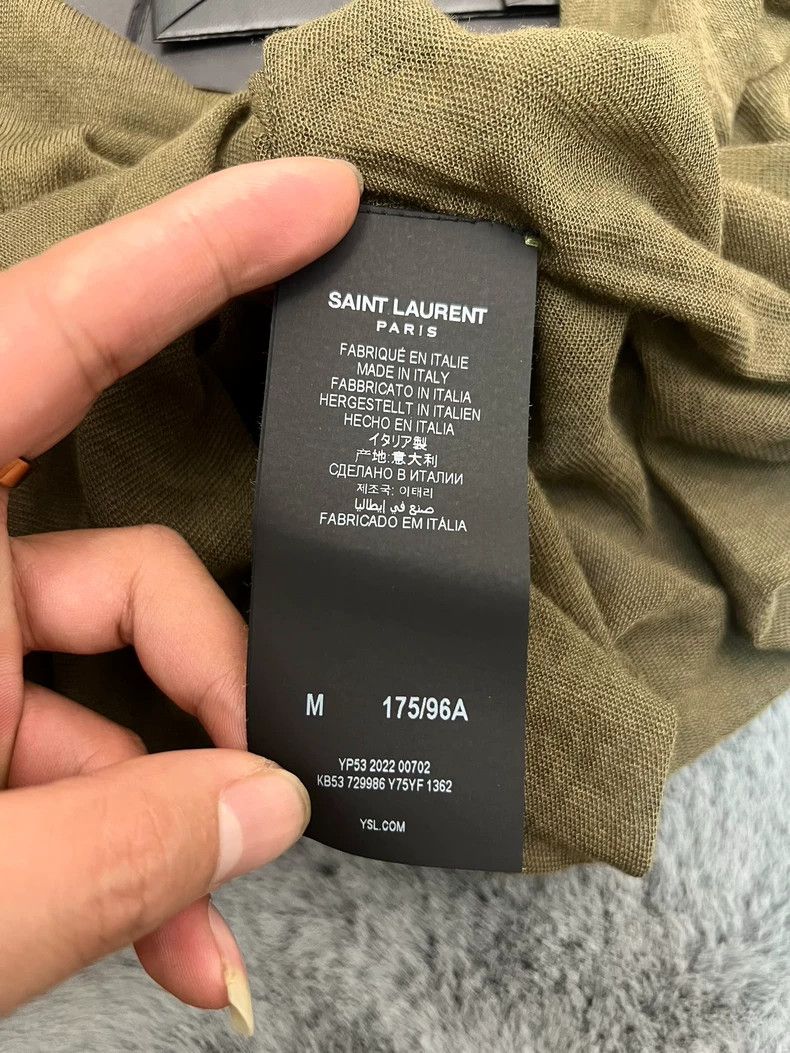 Yves Saint Laurent Saint LaruentBrown-green wool-blend translucent undershirt Size US M / EU 48-50 / 2 - 4 Thumbnail