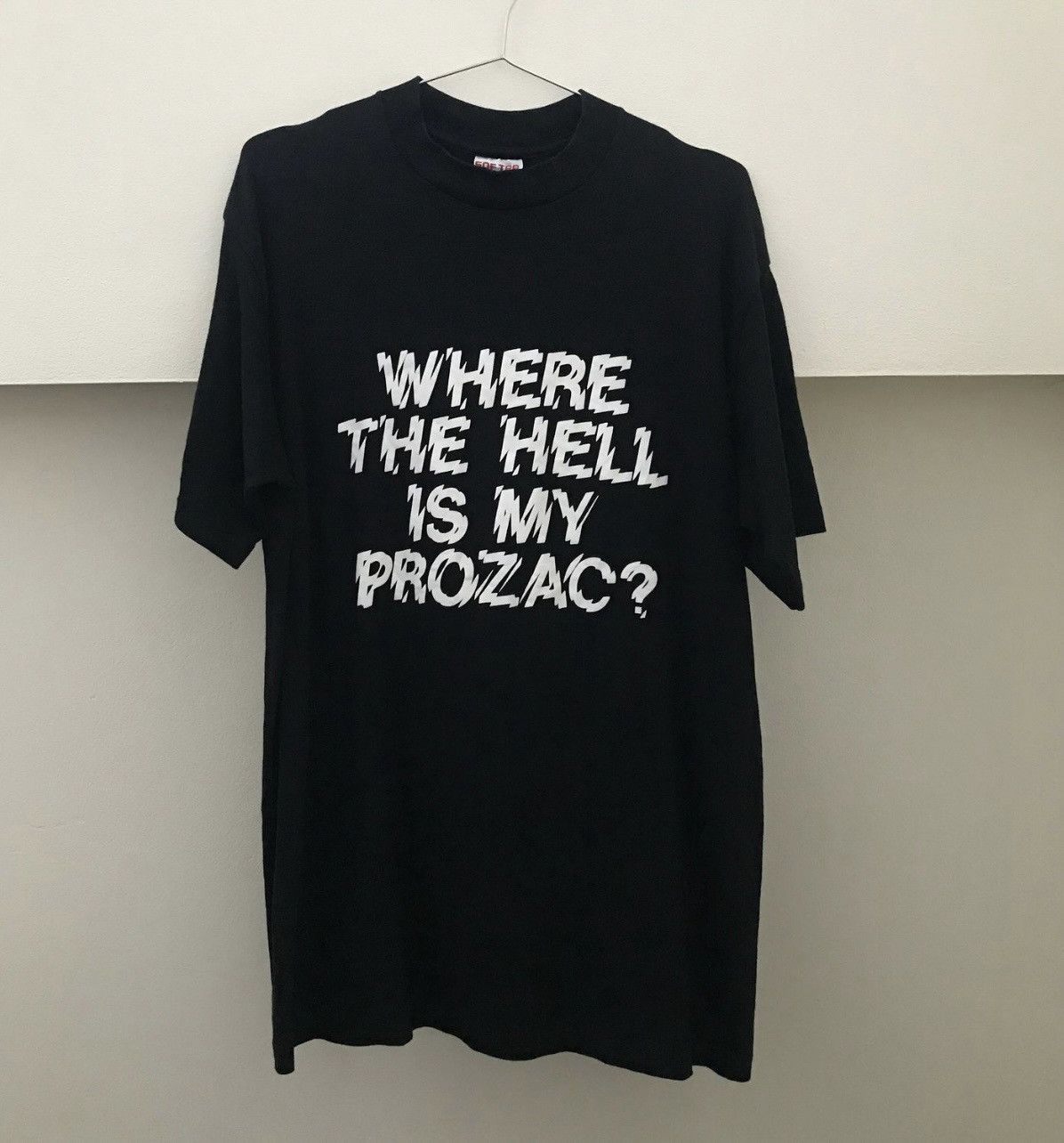 Vintage RARE VINTAGE 90s WHERE THE HELL IS MY PROZAC? DRUGS PILL TEE Size US L / EU 52-54 / 3 - 1 Thumbnail
