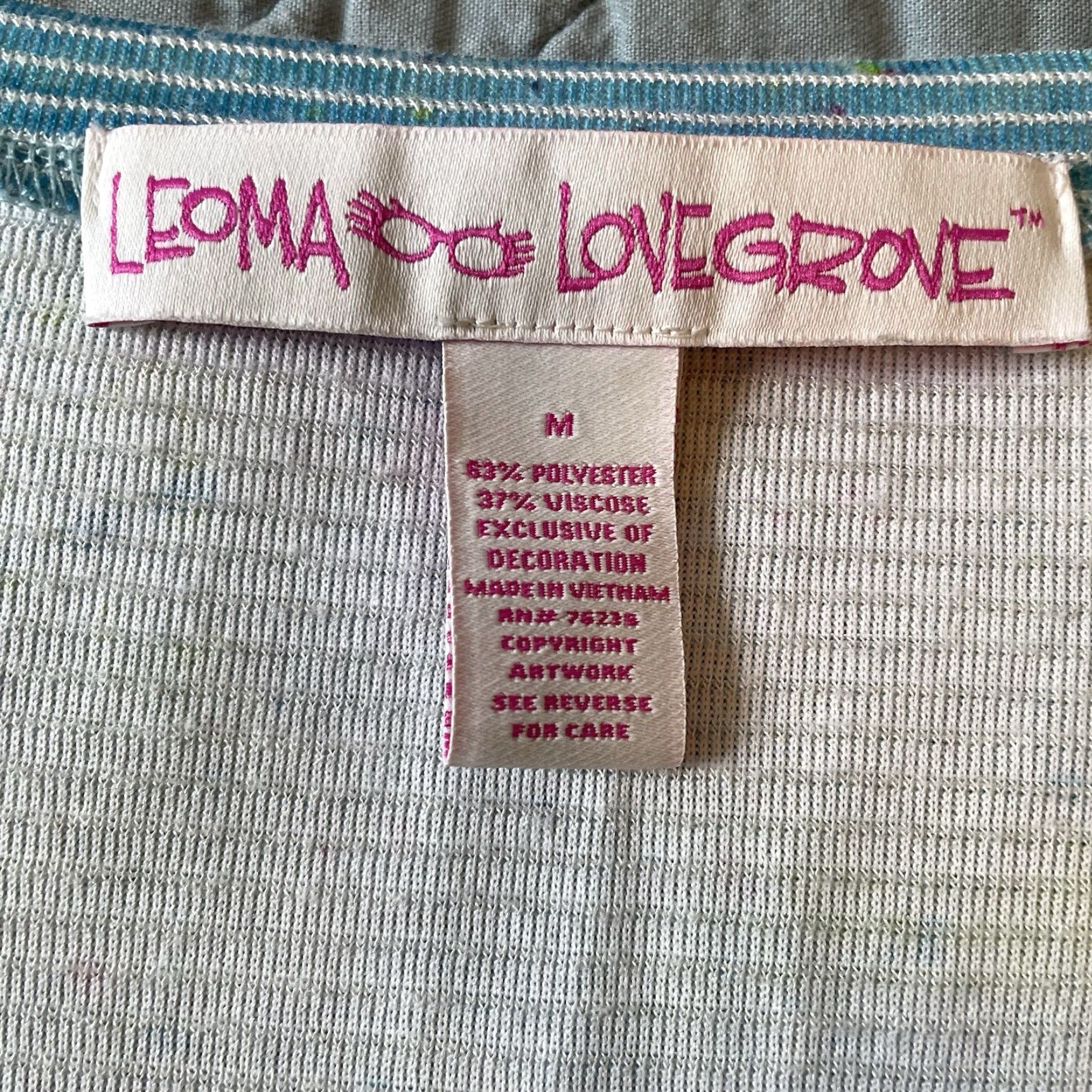 Vintage LEOMA LOVEGROVE Top Blue Floral Pastel Asymmetrical Hem 3/4 Sleeve Blouse M Womens Shirt Dressy Casual Vintage: No Mens Womens Size M / US 6-8 / IT 42-44 - 4 Thumbnail