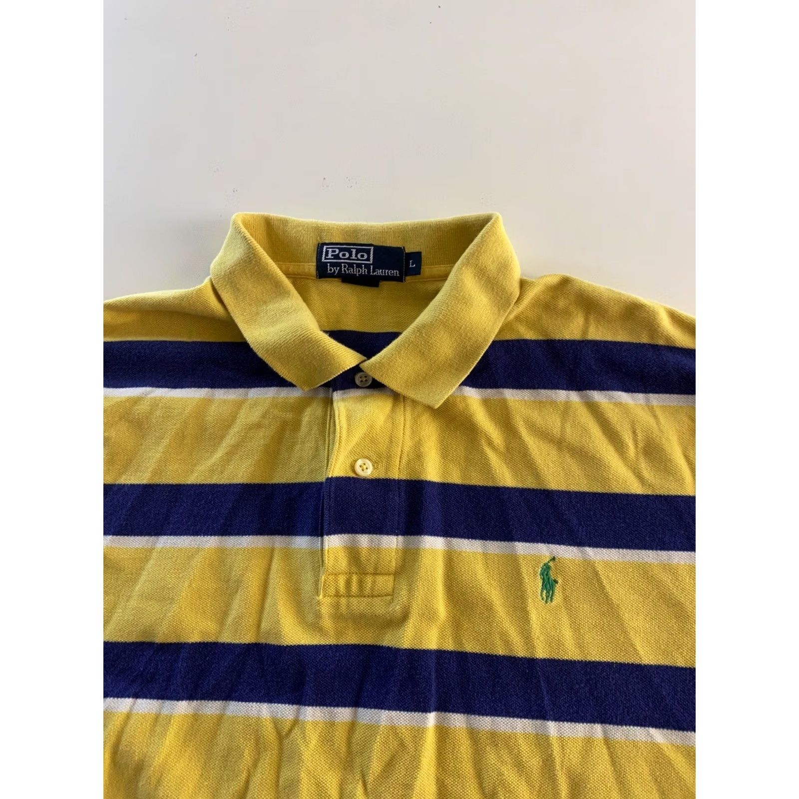 Ralph Lauren Ralph Lauren Polo Shirt Blue Stripe Green Pony Large L Mens Size US L / EU 52-54 / 3 - 4 Thumbnail