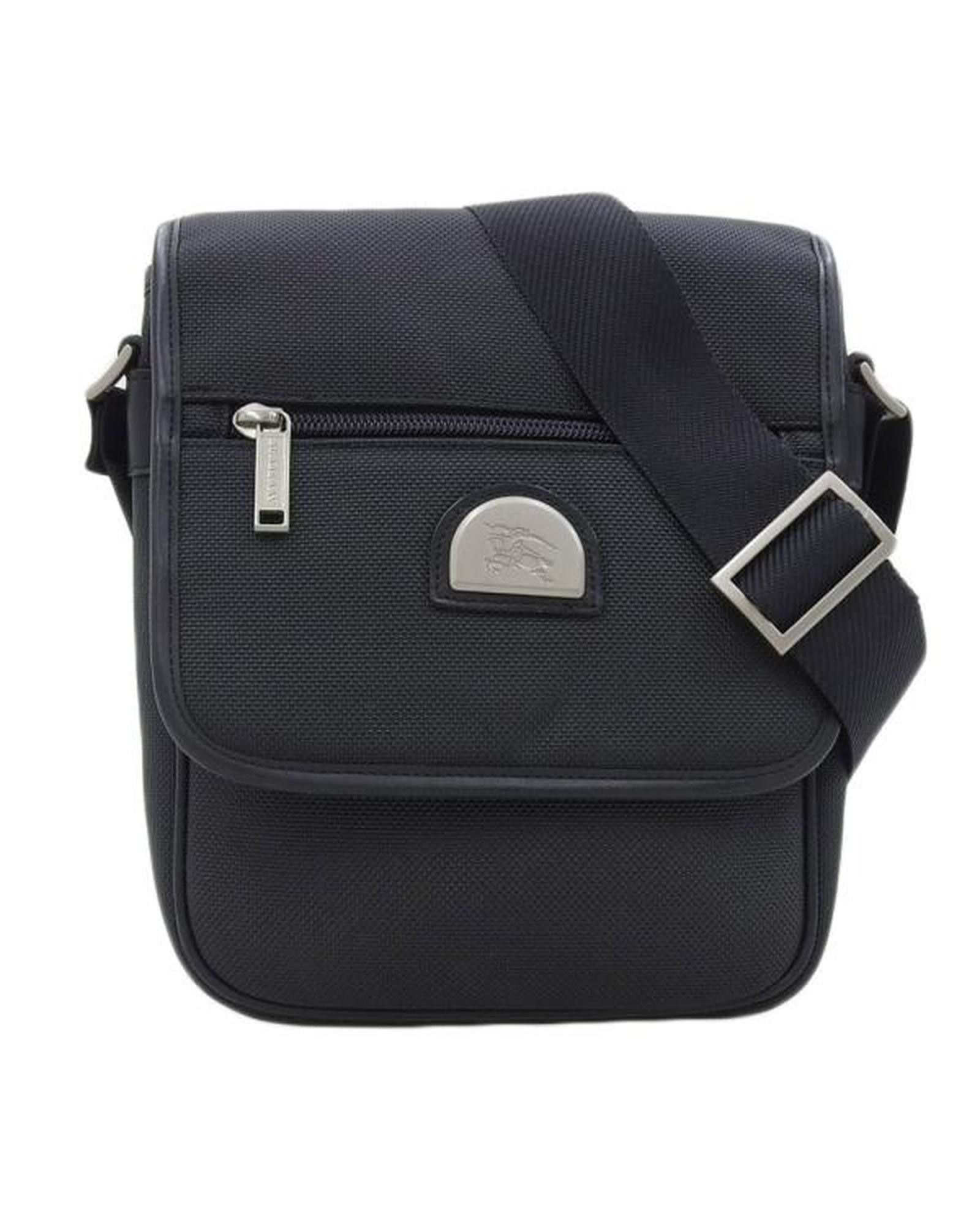 image of Canvas Crossbody Bag With Burberry Logo Design in Black, Women's