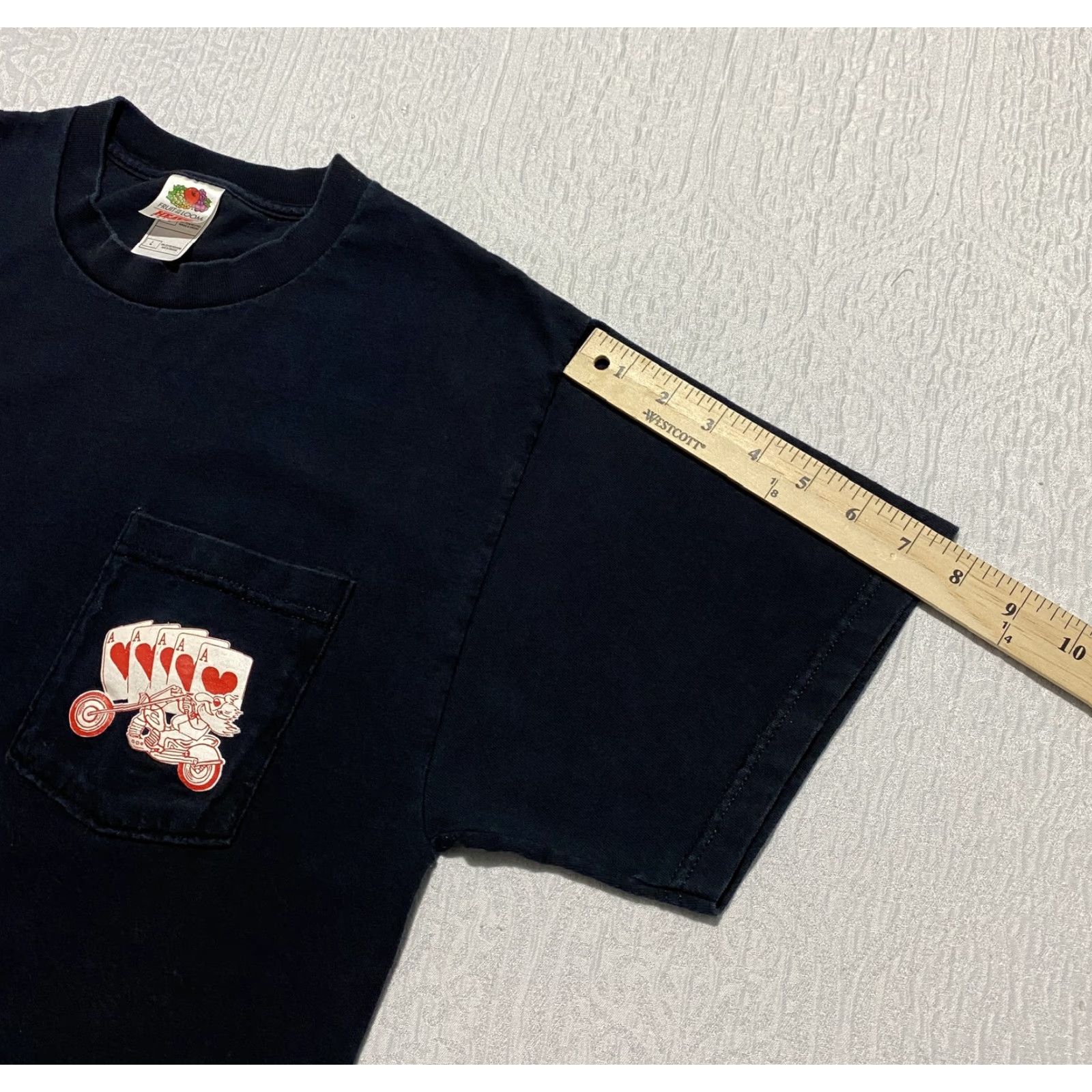 Fruit Of The Loom VINTAGE Odd Fellow Poker Run Shirt Mens Large Black Motorcycle Biker 2002 Tee 00s Size US L / EU 52-54 / 3 - 6 Thumbnail