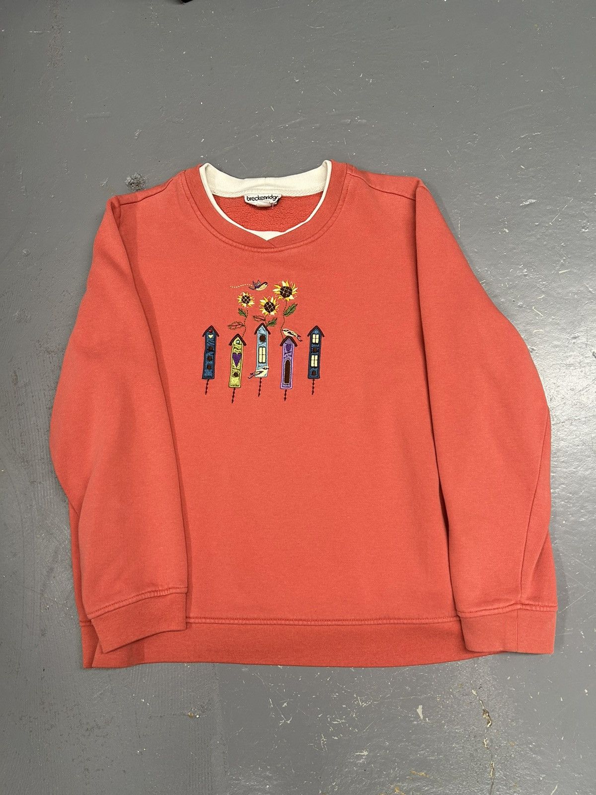 Vintage Crazy Vintage 90s Pink Salmon grandma Sweatshirt Crewneck Size US M / EU 48-50 / 2 - 1 Thumbnail