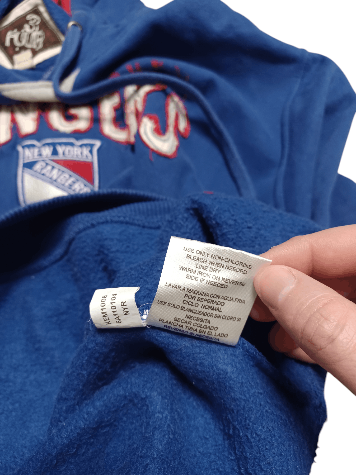 NHL NEW YORK RANGERS NGL VINTAGE BIGLOGO EMBROIDERED HOODIE Size US XL / EU 56 / 4 - 7 Thumbnail