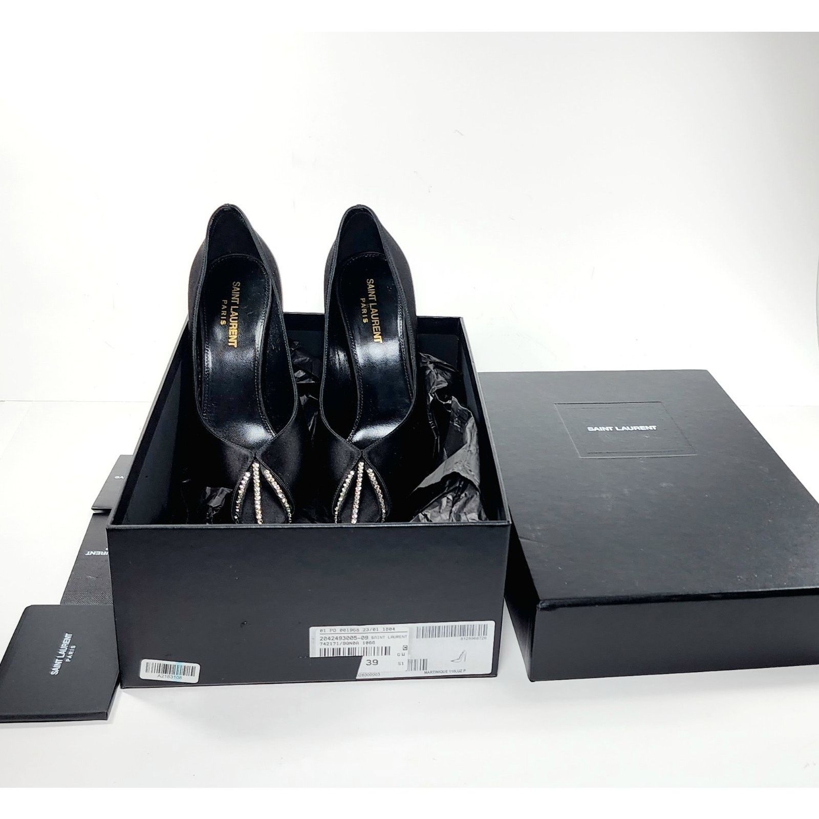 Saint Laurent Paris SAINT LAURENT Satin Pump Shoes US9 EU39 Rhinestones Size US 9 / IT 39 - 8 Thumbnail