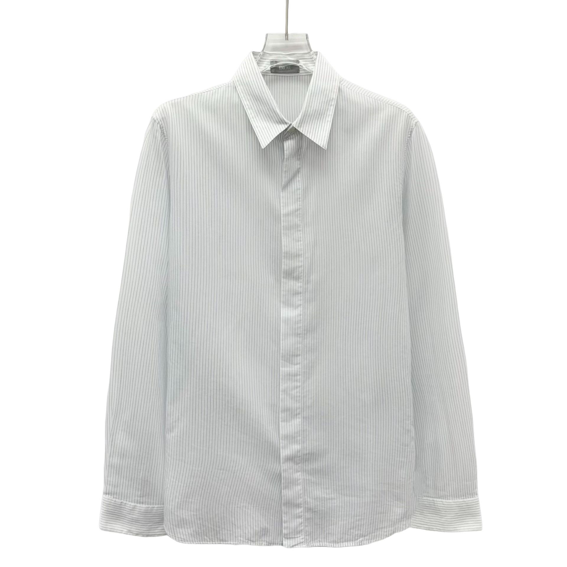Dior Dior Striped Cotton Cupro Shirt Size 39 Size US M / EU 48-50 / 2 - 1 Thumbnail
