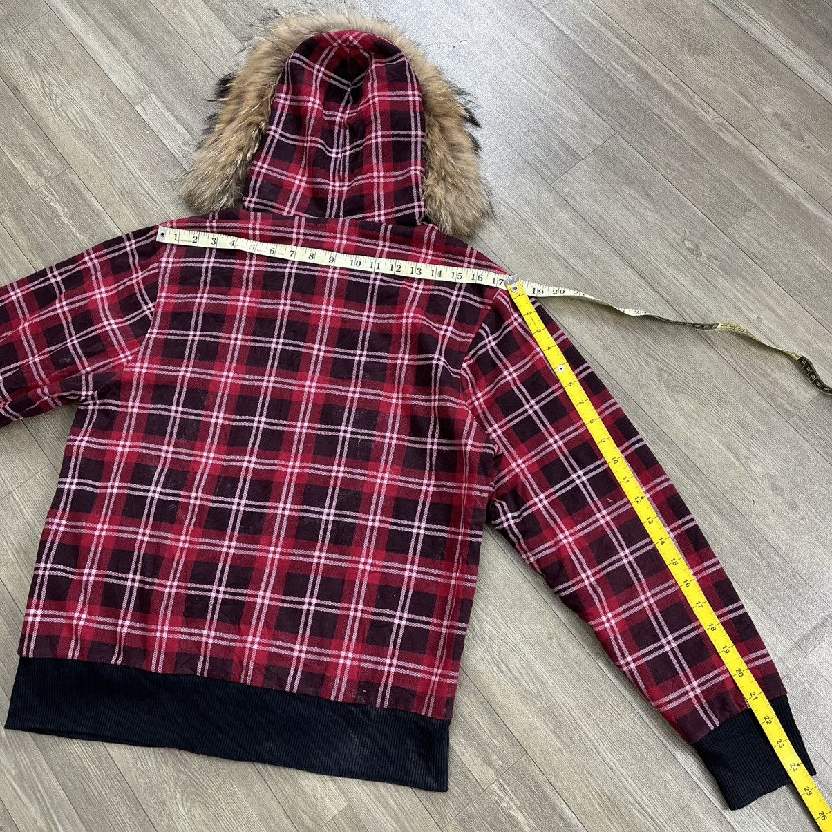 Japanese Brand 2000s Defective Struct Plaid Faux Fur Hoodie Lgb Style Size US L / EU 52-54 / 3 - 15 Thumbnail