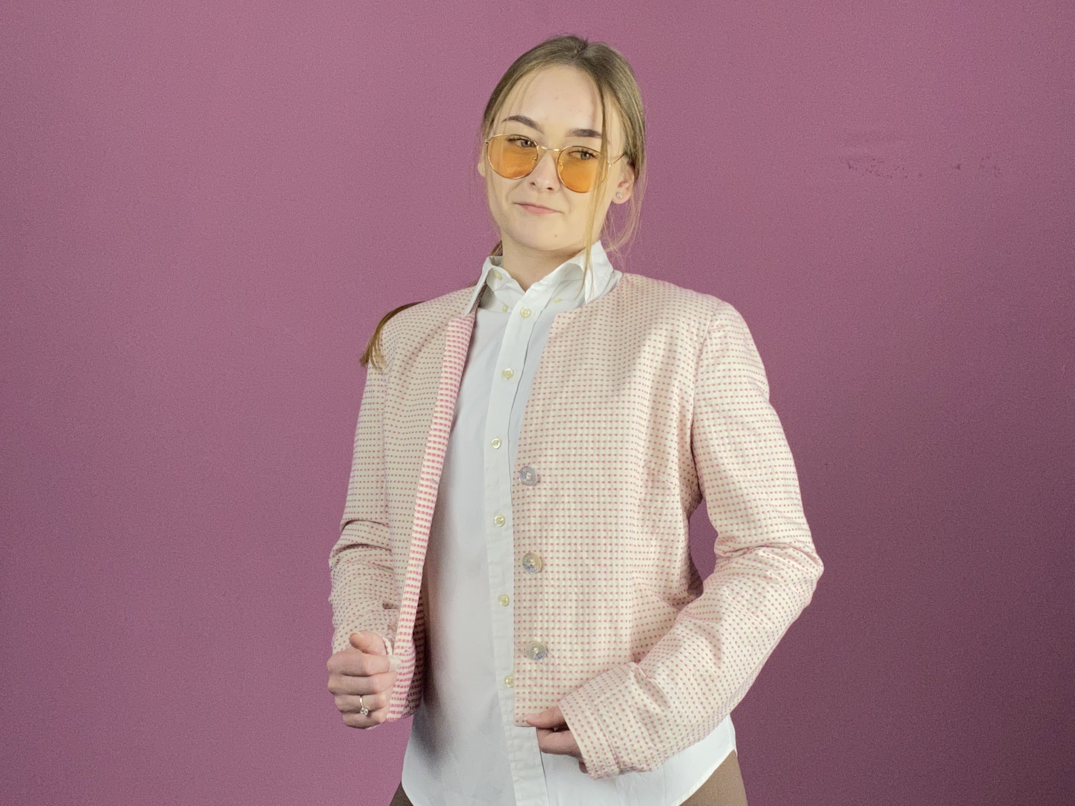 Armani Exchange × Giorgio Armani Armani Jeans Vintage Women's Polka Dot Blazer Jacket Size 42 Size M / US 6-8 / IT 42-44 - 5 Thumbnail