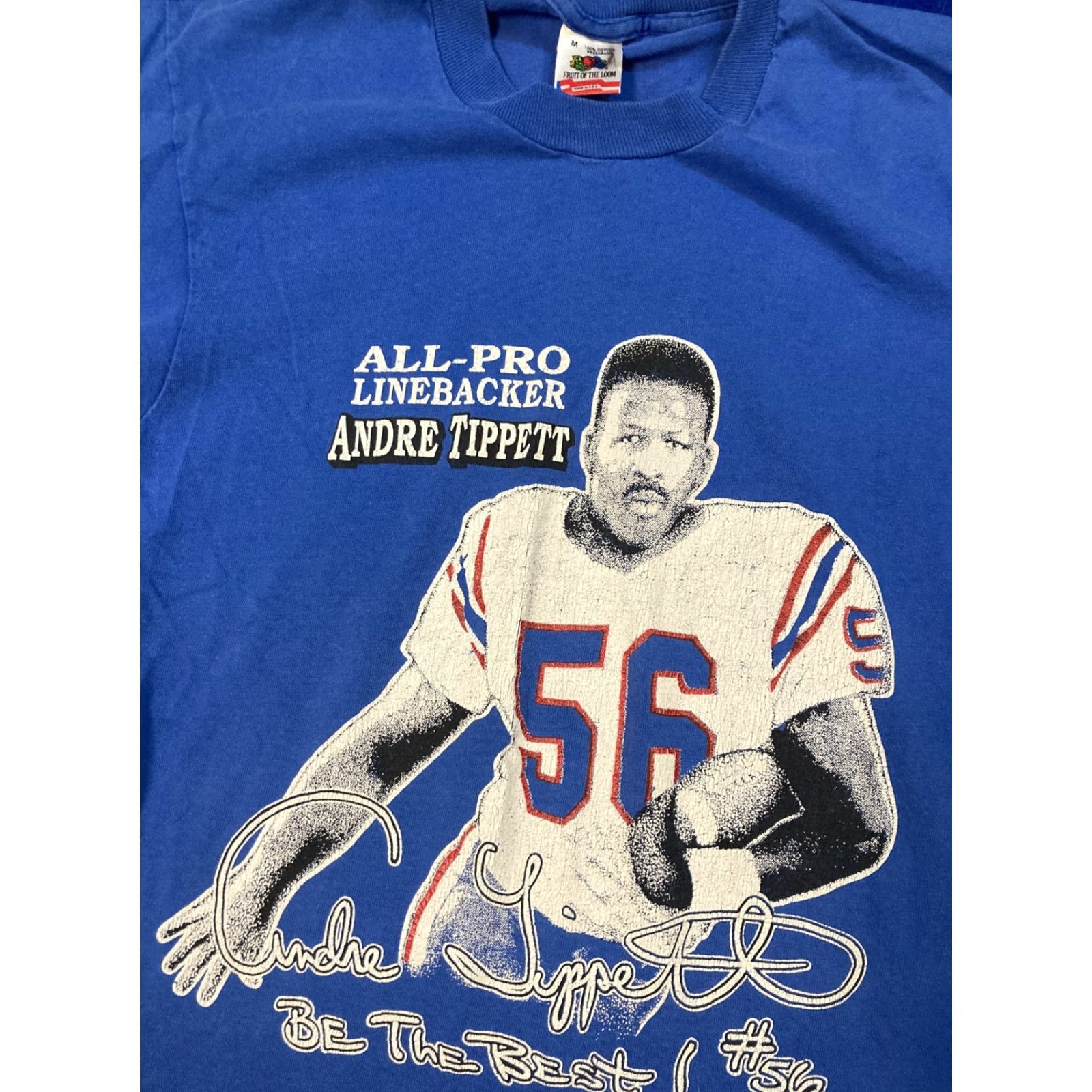 Fruit Of The Loom VINTAGE Andre Tippett Football Linebacker 80s Patriots T-Shirt Men M Blue Size US M / EU 48-50 / 2 - 2 Thumbnail