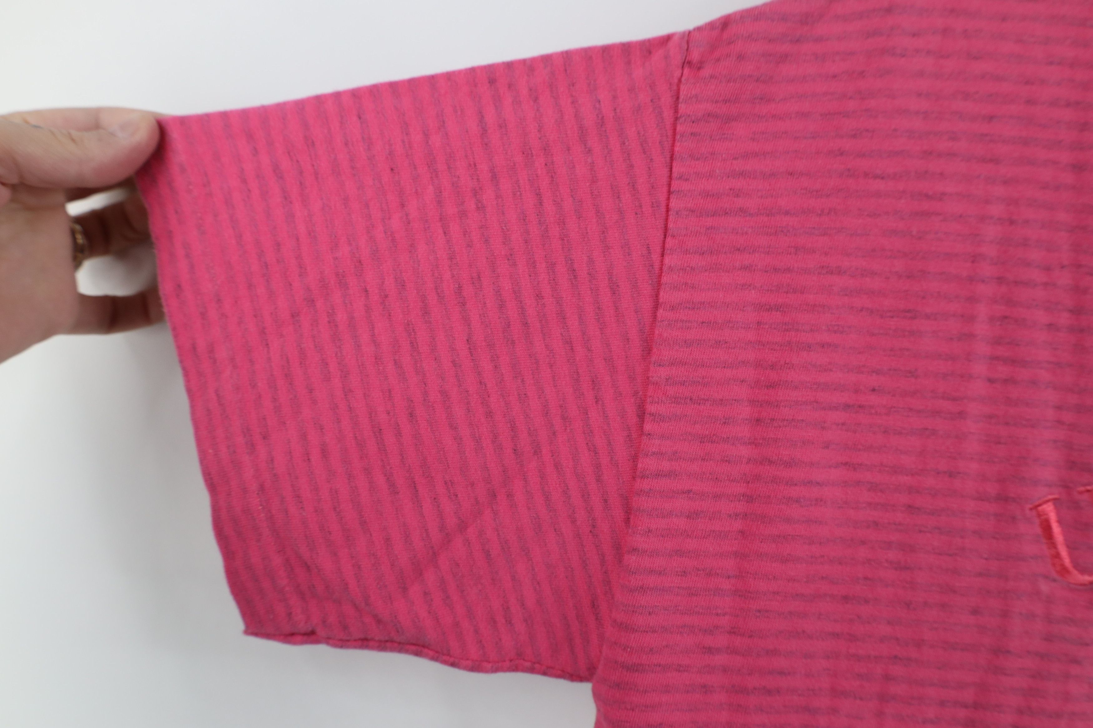 Vintage Vintage 90s Spell Out Striped Universal Studios T-Shirt Pink Size US M / EU 48-50 / 2 - 6 Thumbnail