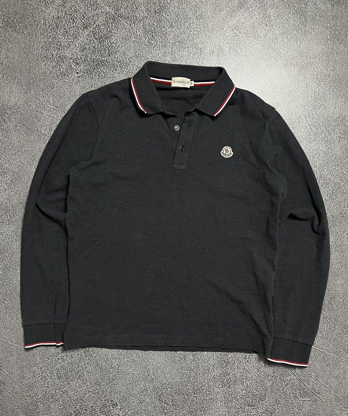 Moncler Maglia Long Sleeve Polo Shirt Logo Patch