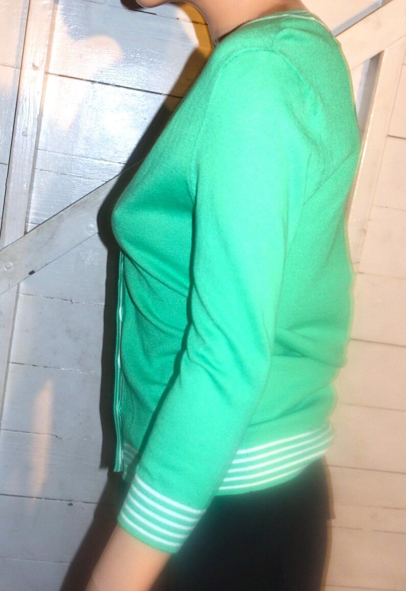 Banana Republic Banana Republic Green White Cardigan Sweater XS Size XS / US 0-2 / IT 36-38 - 4 Thumbnail