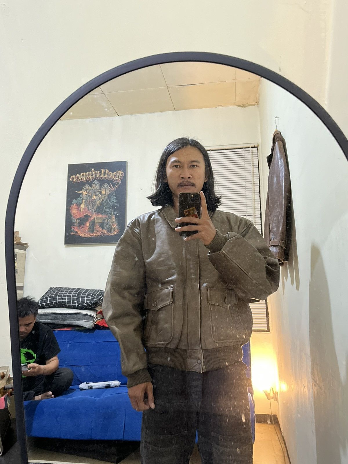 Japanese Brand Vintage harajuku leather bomber flight jacket Size US L / EU 52-54 / 3 - 8 Thumbnail
