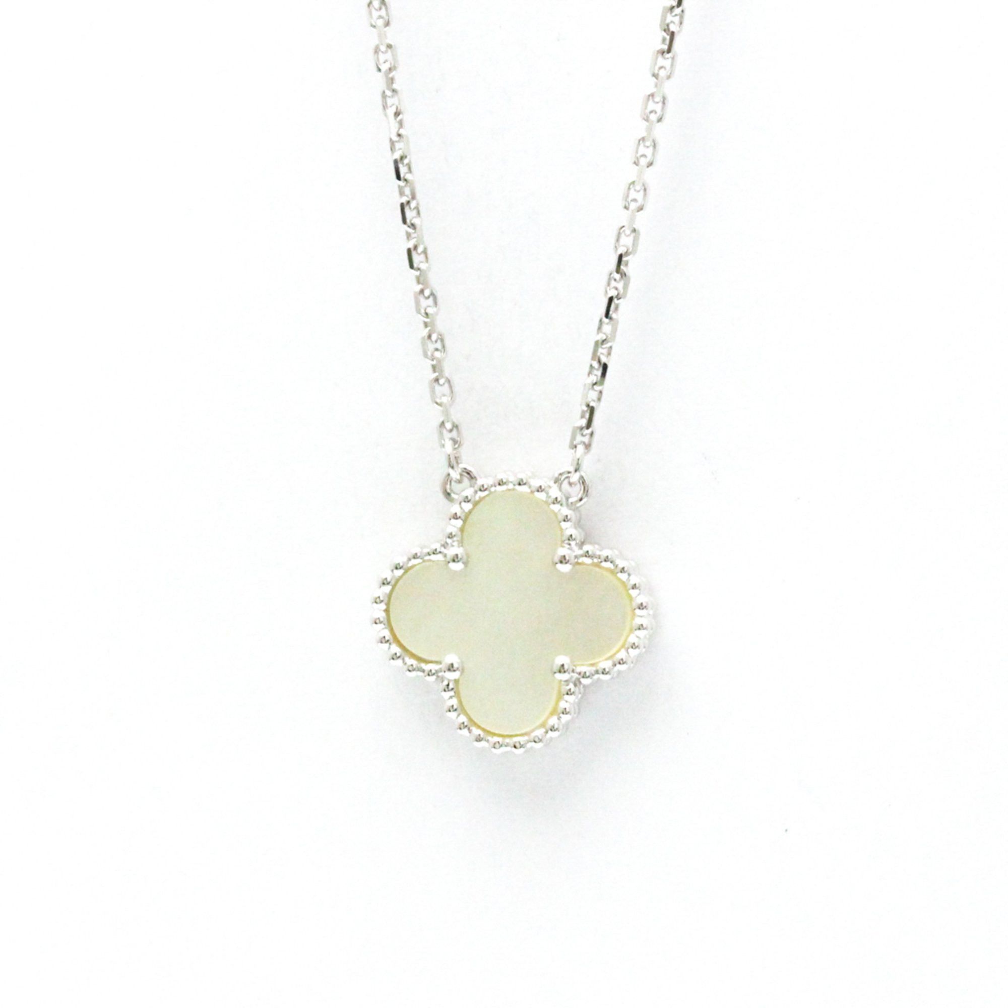 Van Cleef Arpels Vintage Alhambra Necklace White Gold (18K