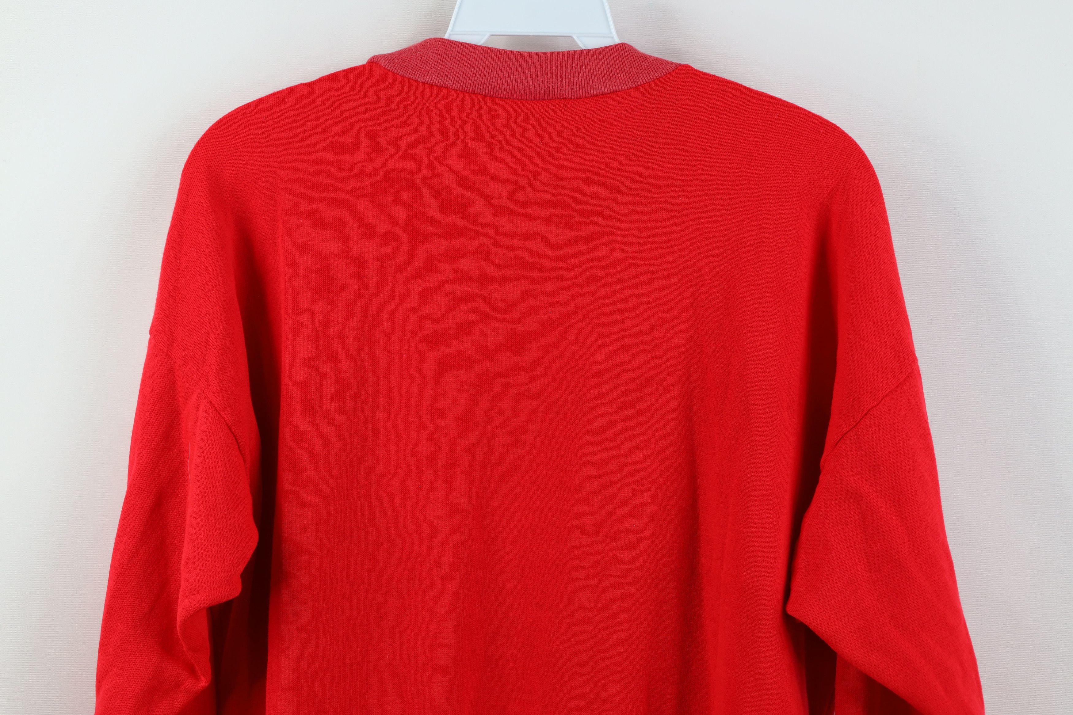 Vintage Vintage 80s 90s Christmas Santa Reindeer Sweatshirt Red USA Size L / US 10 / IT 46 - 14 Thumbnail