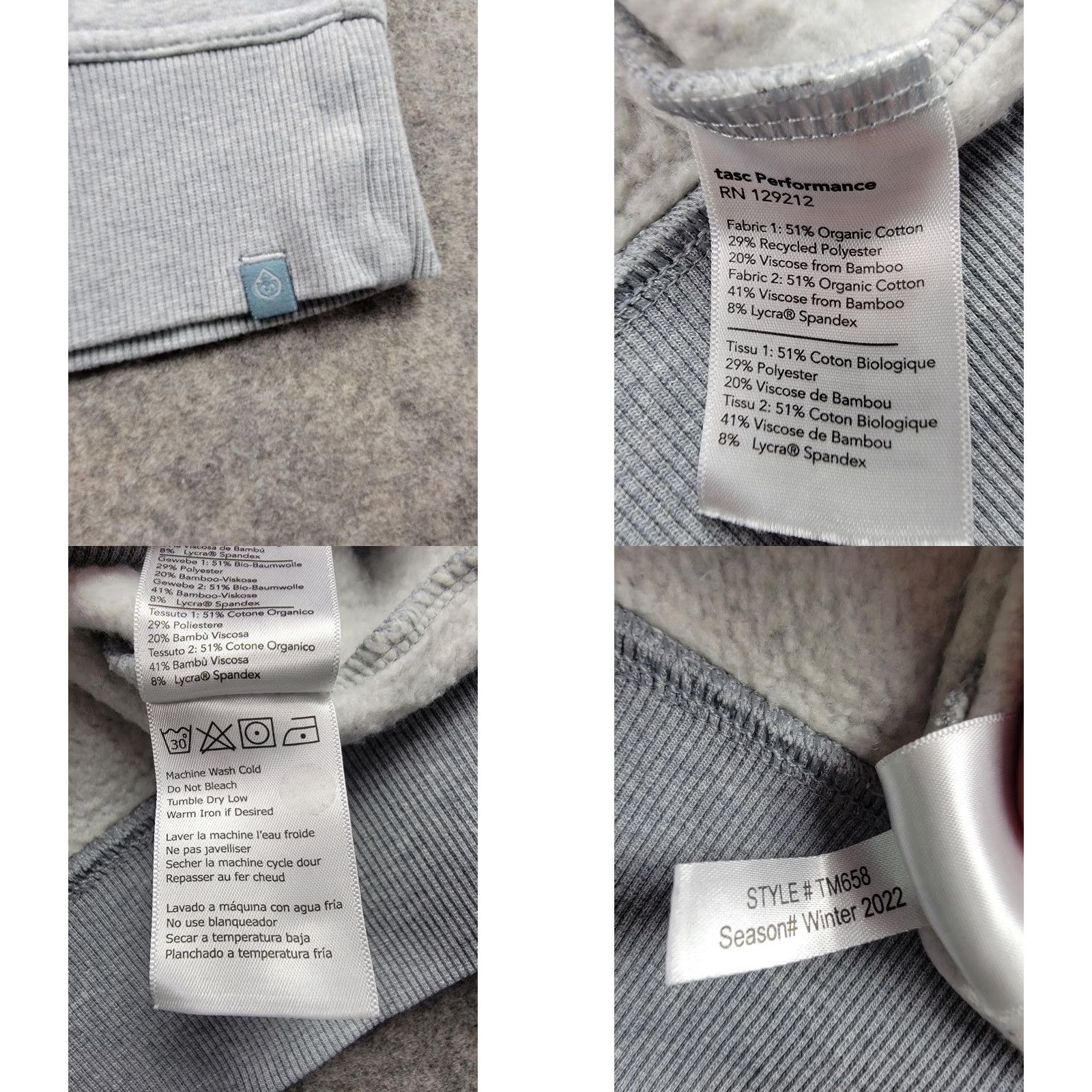 Vintage Tasc Performance Pullover Mens Large Blue Gray Quarter Zip Polo Size US L / EU 52-54 / 3 - 8 Thumbnail