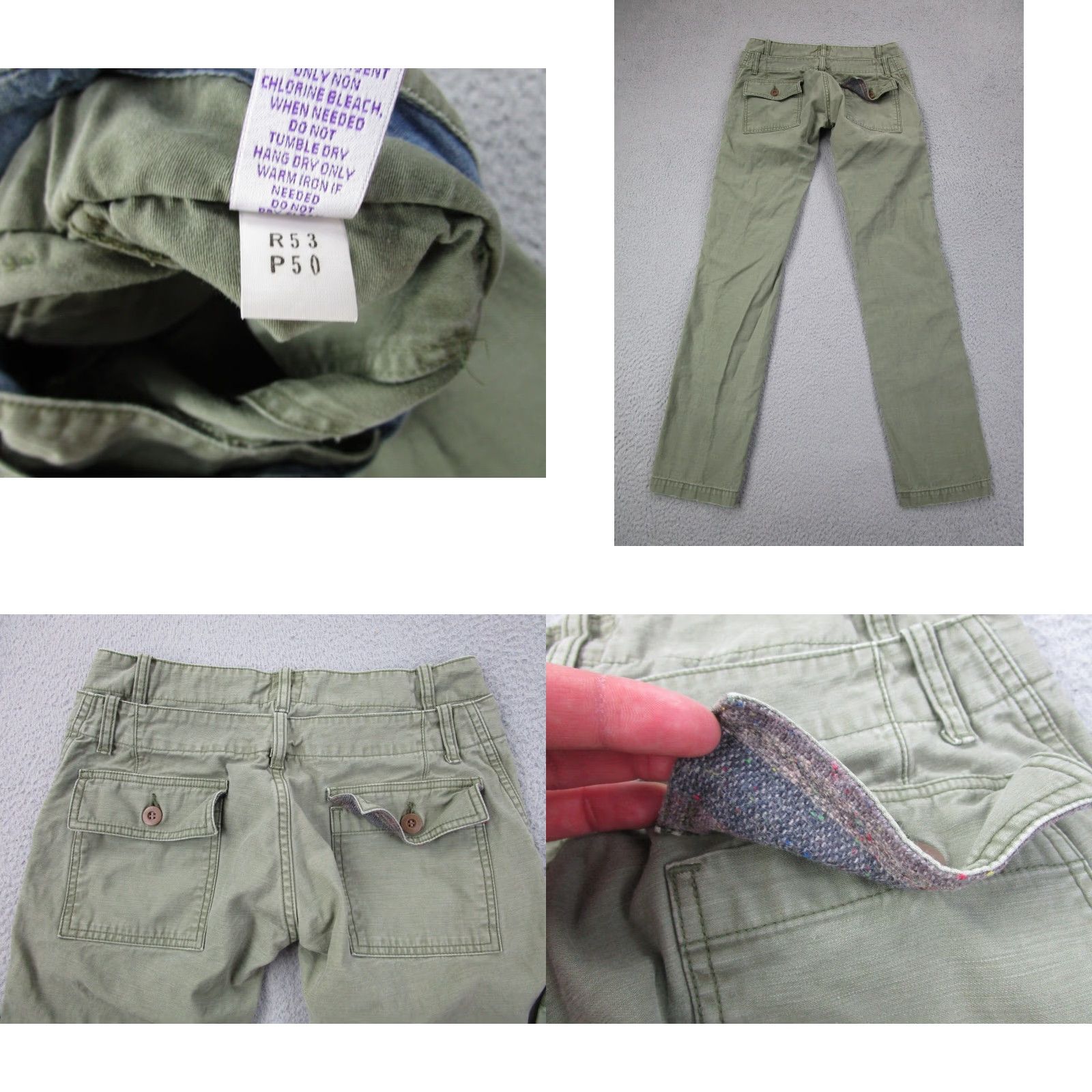 Prps PRPS Pants Womens 28 29 Green Boho Utility Military Chino Trousers Army Japan Pants Womens 28 29 Green Chino Army Japan Size 28" / US 6 / IT 42 - 9 Thumbnail