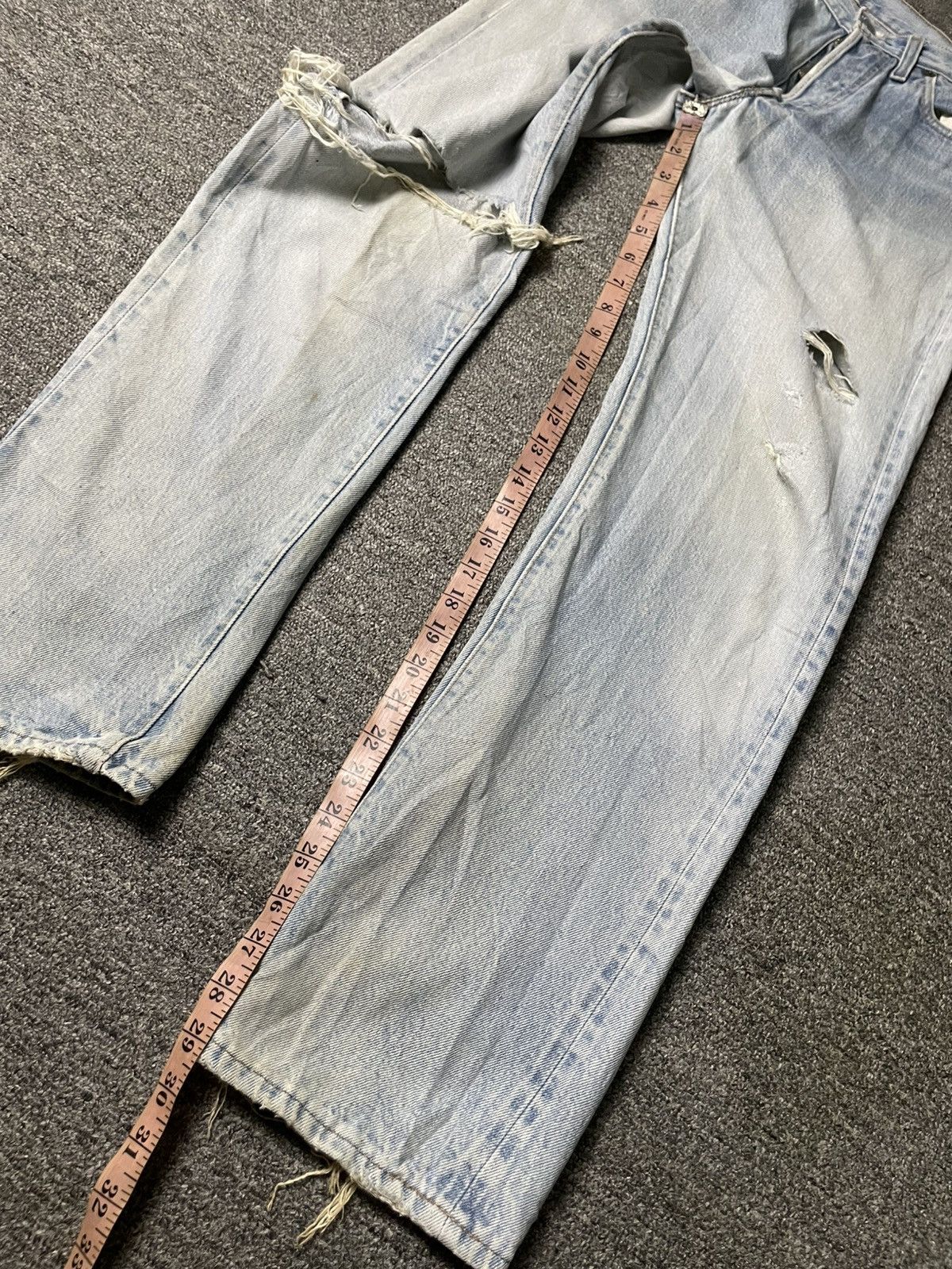 Japanese Brand × Levi's × Vintage Vintage LEVIS Straight Cut Denim Ripped Jeans (132) Size US 28 / EU 44 - 5 Thumbnail