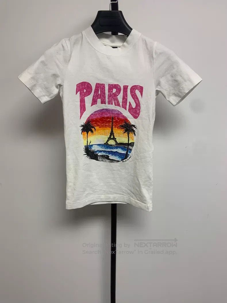 Balenciaga Balenciaga Hand-Drawn Letter Beach Pattern Print T-Shirt B Size US XS / EU 42 / 0 - 1 Thumbnail