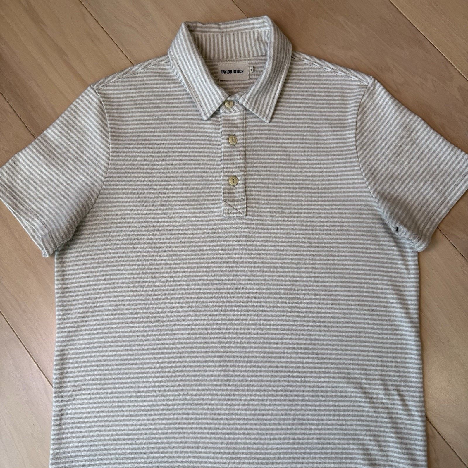 Taylor Stitch Taylor Stitch Polo Shirt 38 Natural Oatmeal Short Sleeve Size US S / EU 44-46 / 1 - 4 Thumbnail