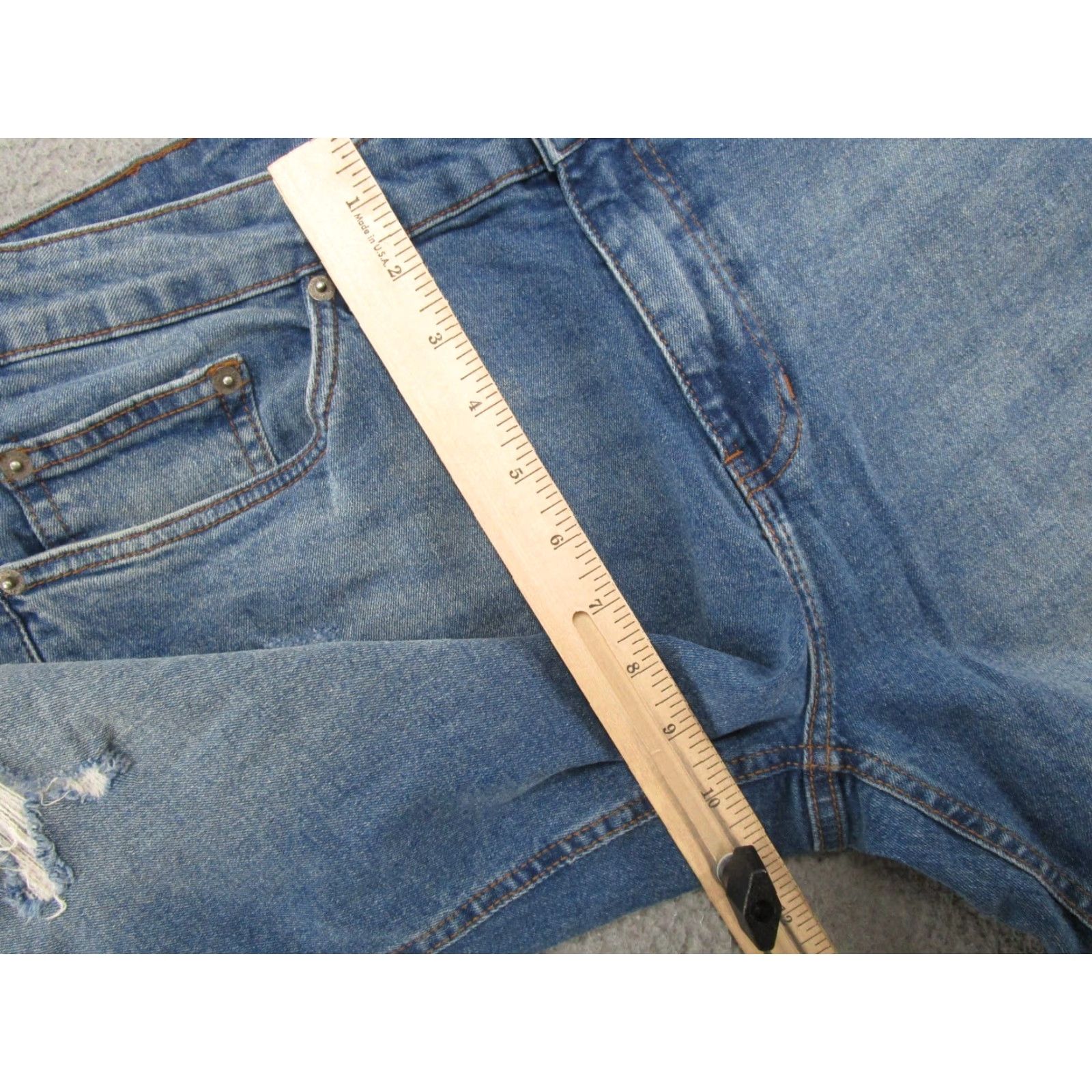 Ring Of Fire Ring Of Fire Jeans Men's Straight Taper Blue Stretch Denim Size 36x30 Distressed Size US 36 / EU 52 - 7 Thumbnail