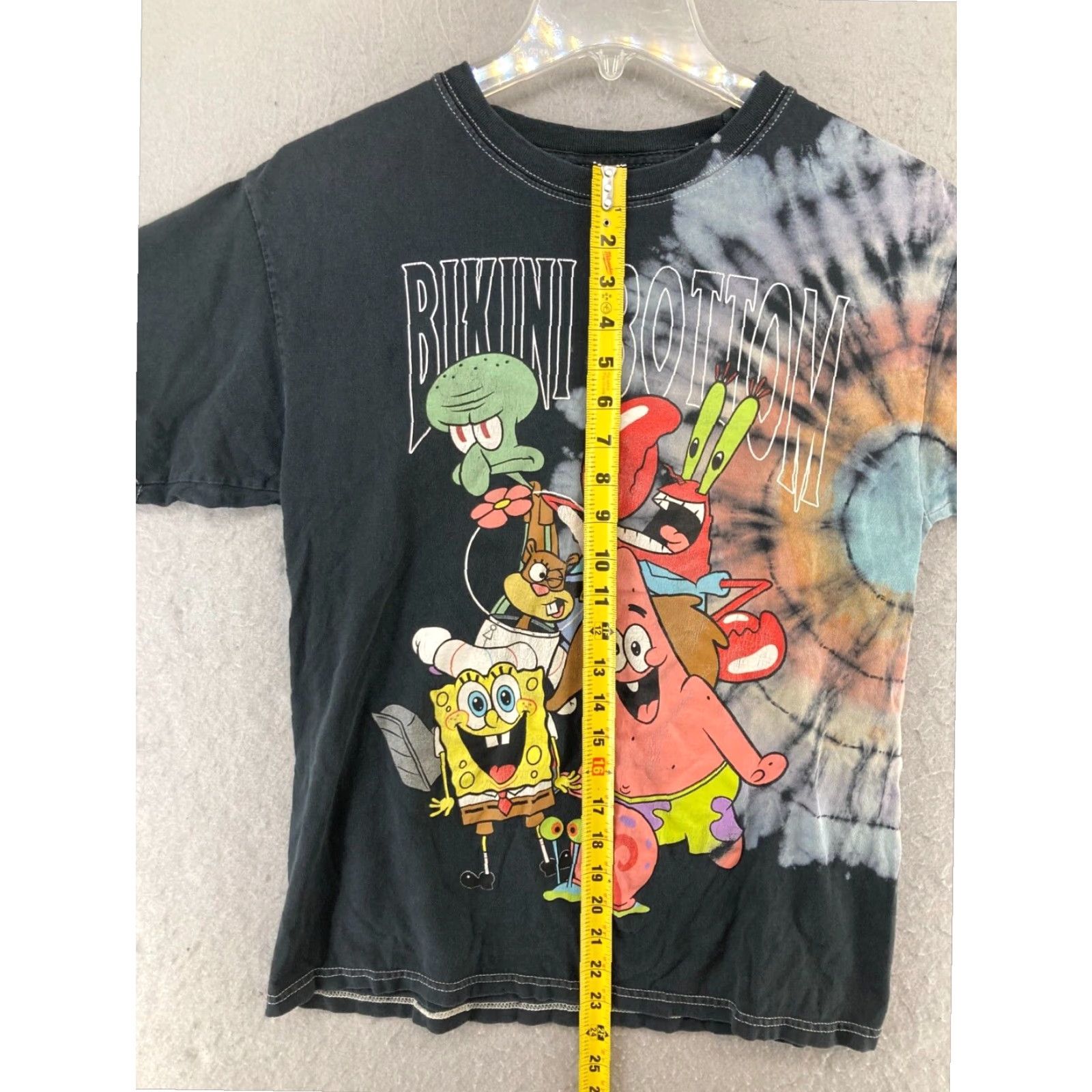 Nickelodeon Nickelodeon Mens Graphic Print T-Shirt Medium Black Tie Dye Bikini Bottom Cartoon Size US M / EU 48-50 / 2 - 3 Thumbnail