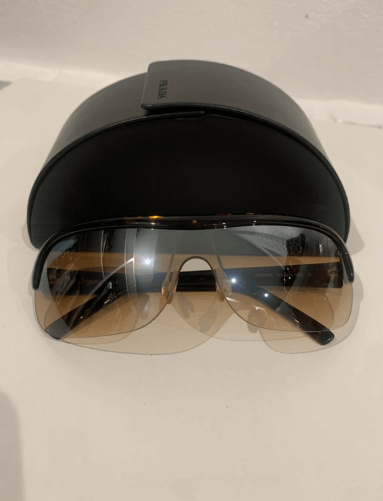 Prada × Vintage PRADA Sunglasses Rectangle Wrap Shield Sport Flame Star Size ONE SIZE - 2 Thumbnail