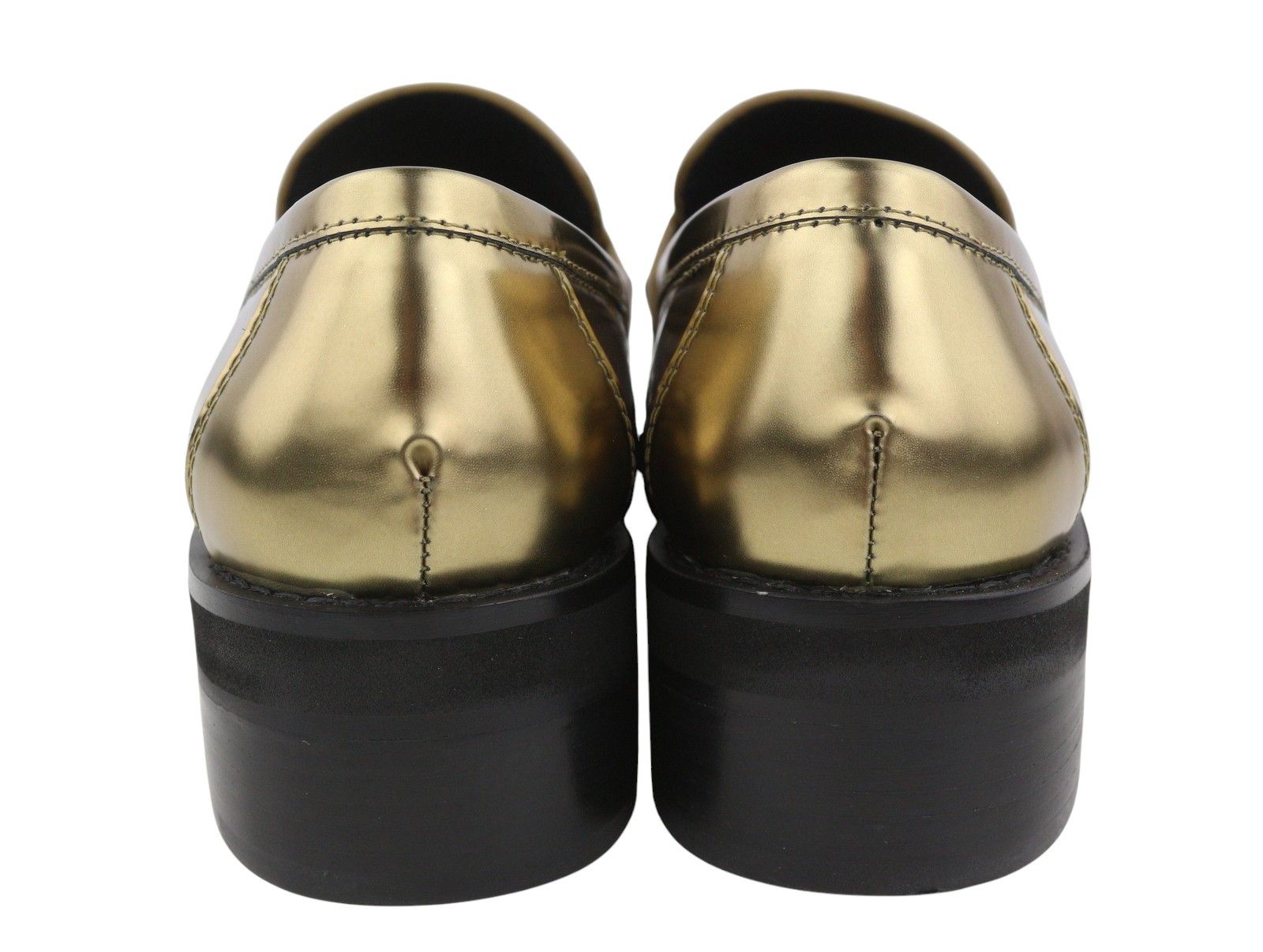 Other BIBI LOU JAYA EU37 Shiny Gold Leather Chunky Slip 87556 Size US 6 / IT 36 - 8 Thumbnail