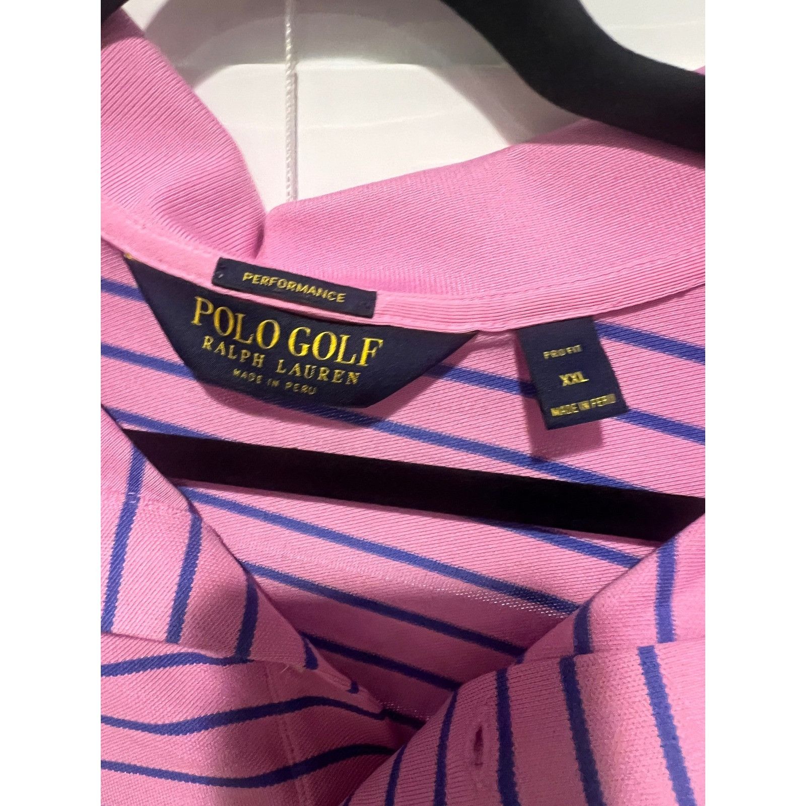 Polo Ralph Lauren Polo Golf Ralph Lauren Performance Pro Fit Pink Striped Polo Size US XXL / EU 58 / 5 - 3 Thumbnail