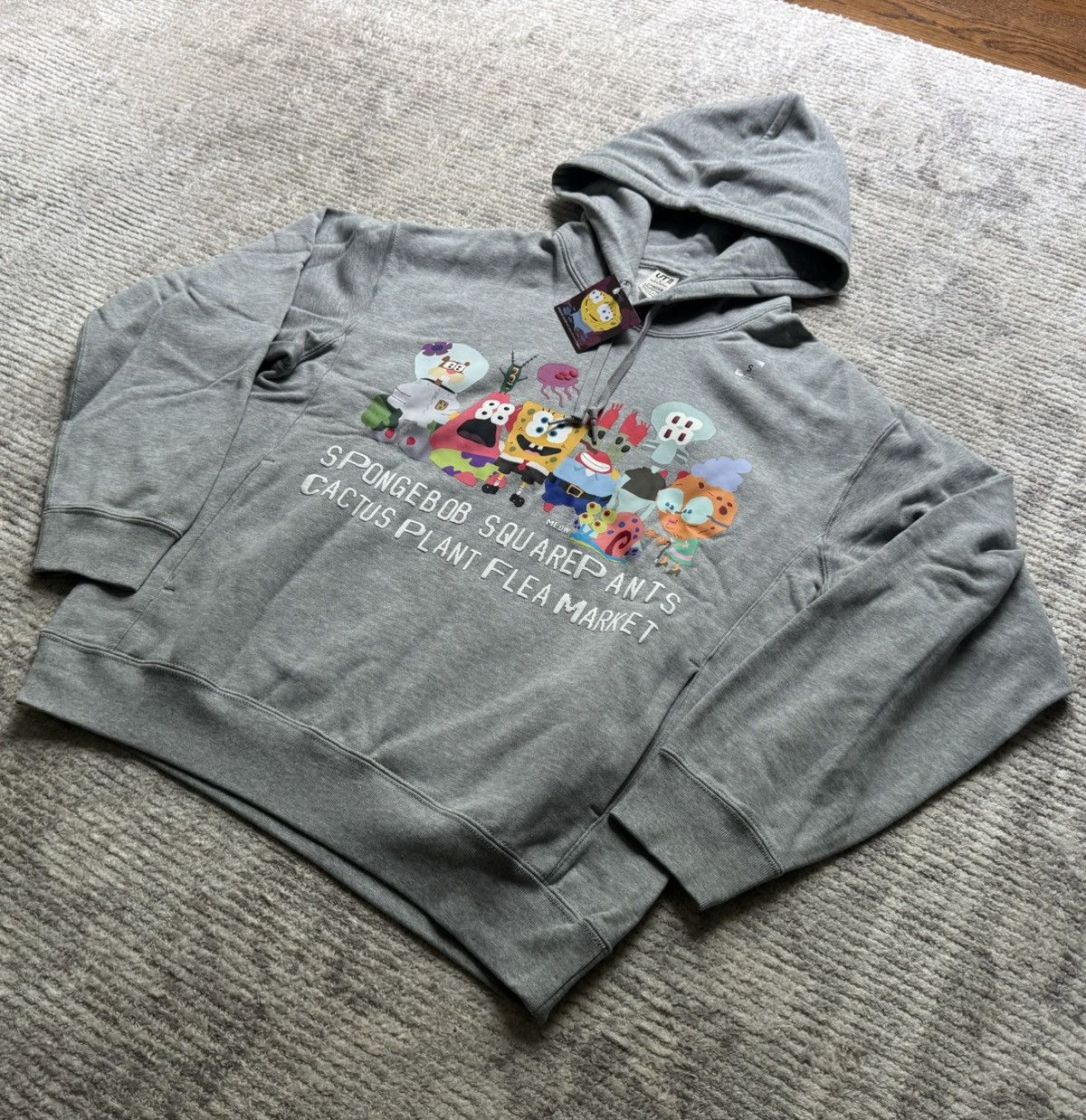 Cactus Plant Flea Market × Uniqlo CPFM x Spongebob Squarepants Gray Hoodie Small Sweatshirt Size US S / EU 44-46 / 1 - 2 Thumbnail